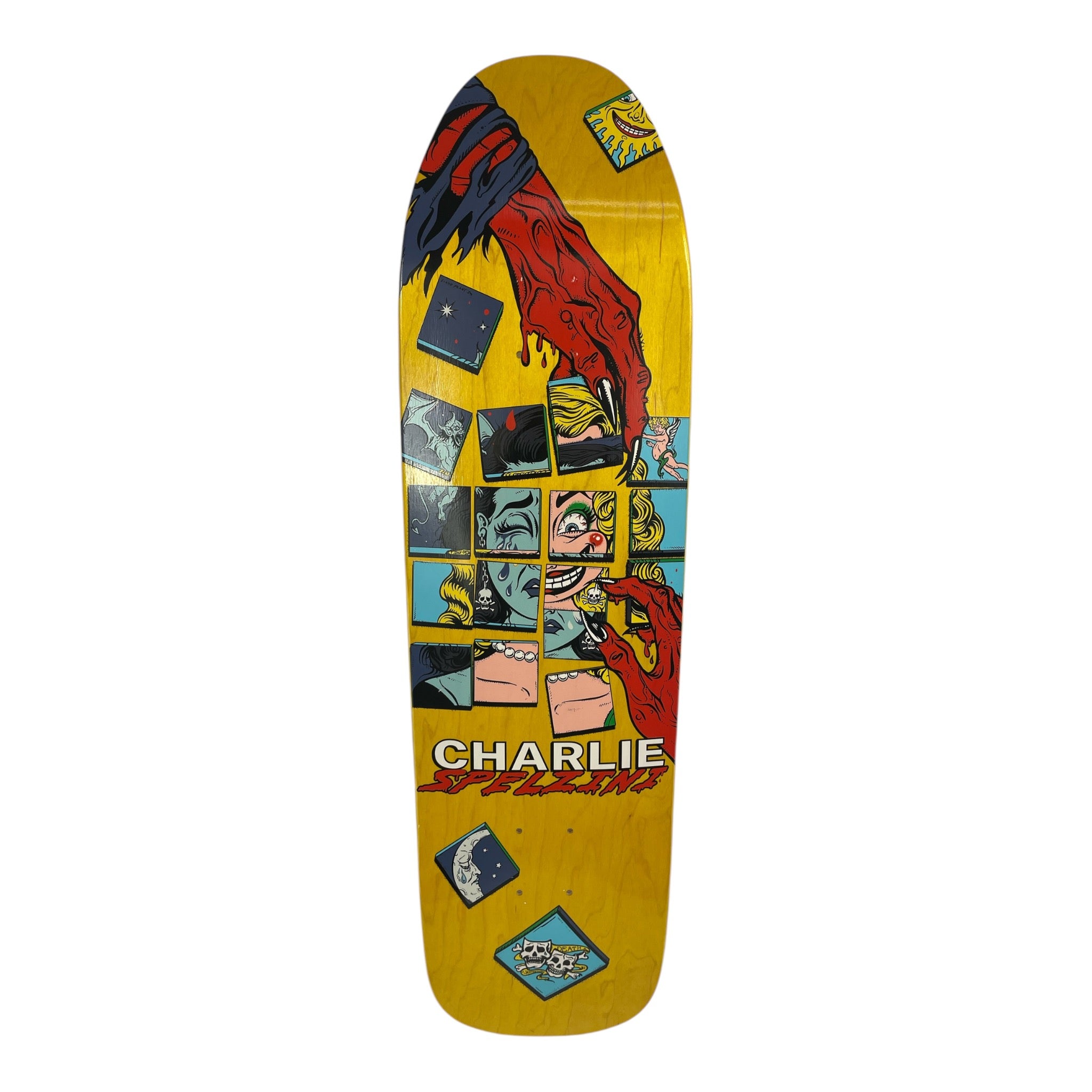 Charlie Spelzini INTERCHANGEABLE Pro Deck 9 - Premium Skateboard Deck for Street & Park Skating - Death Skateboards Complete Setup for Skaters