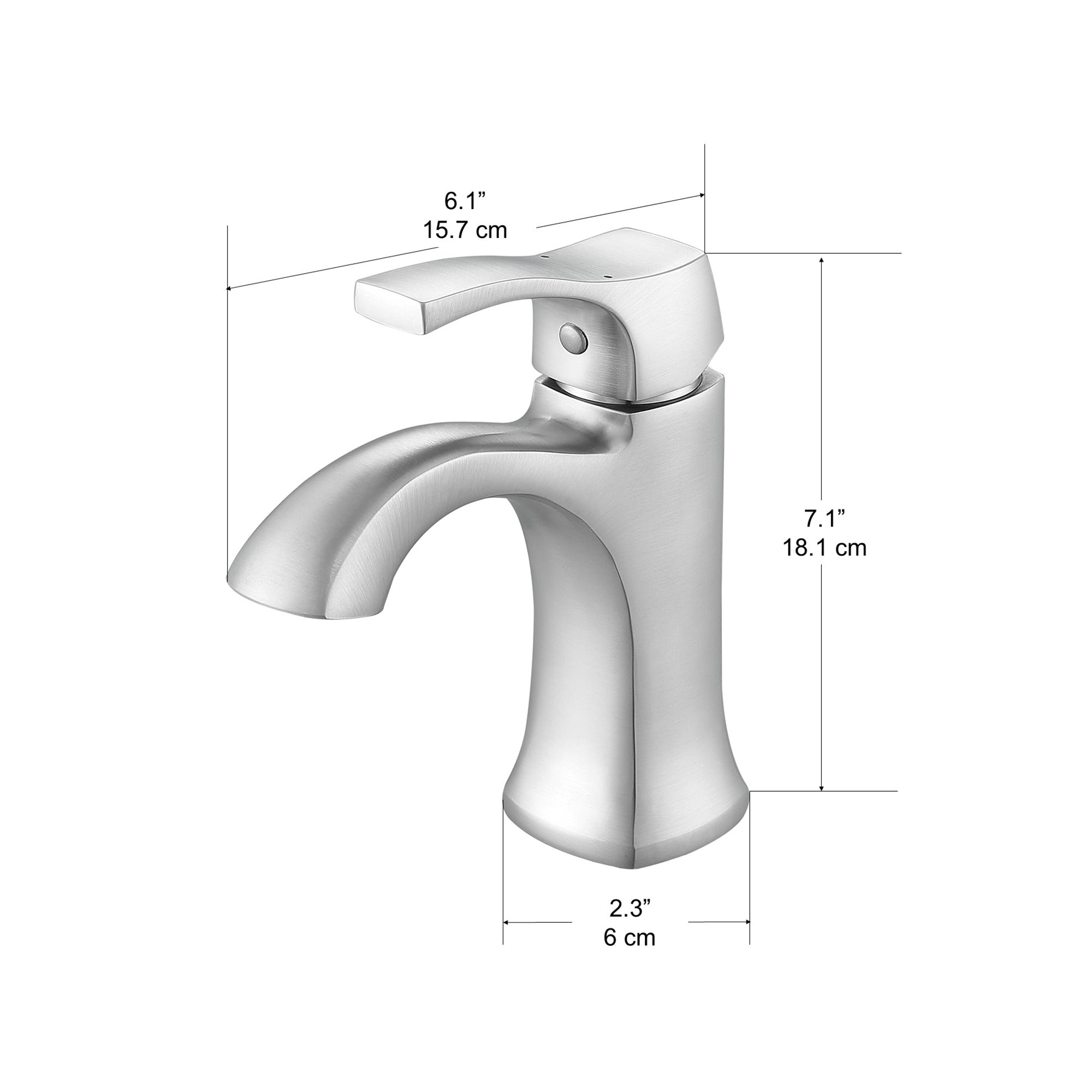 Ancona Morgan Series Single Lever Brushed Nickel Bathroom Faucet - Modern Water-Saving Design for Bathroom Sink, Vanity, and Powder Room Installation