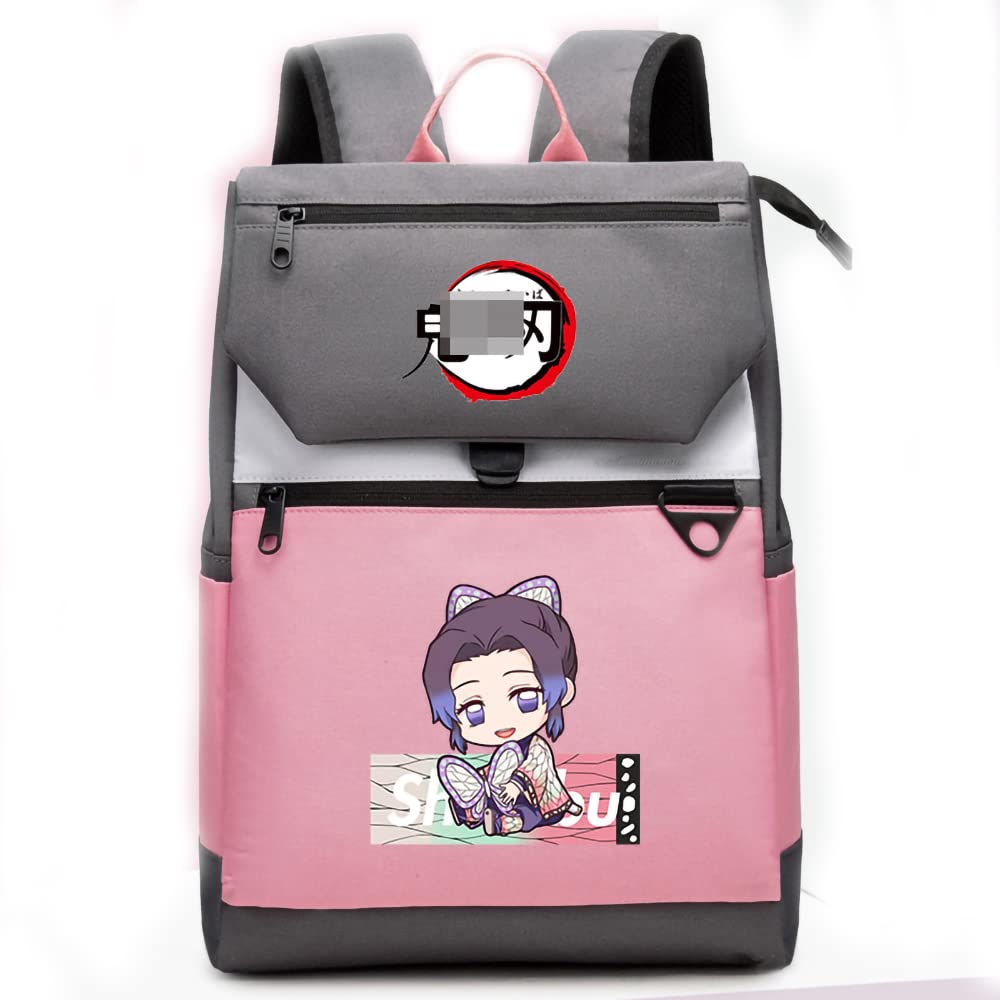 Demon Slayer Anime Backpack - Kochou Shinobu Themed School Bag for Students | Perfect Gift for Anime Fans | Great for School, Travel & Cosplay