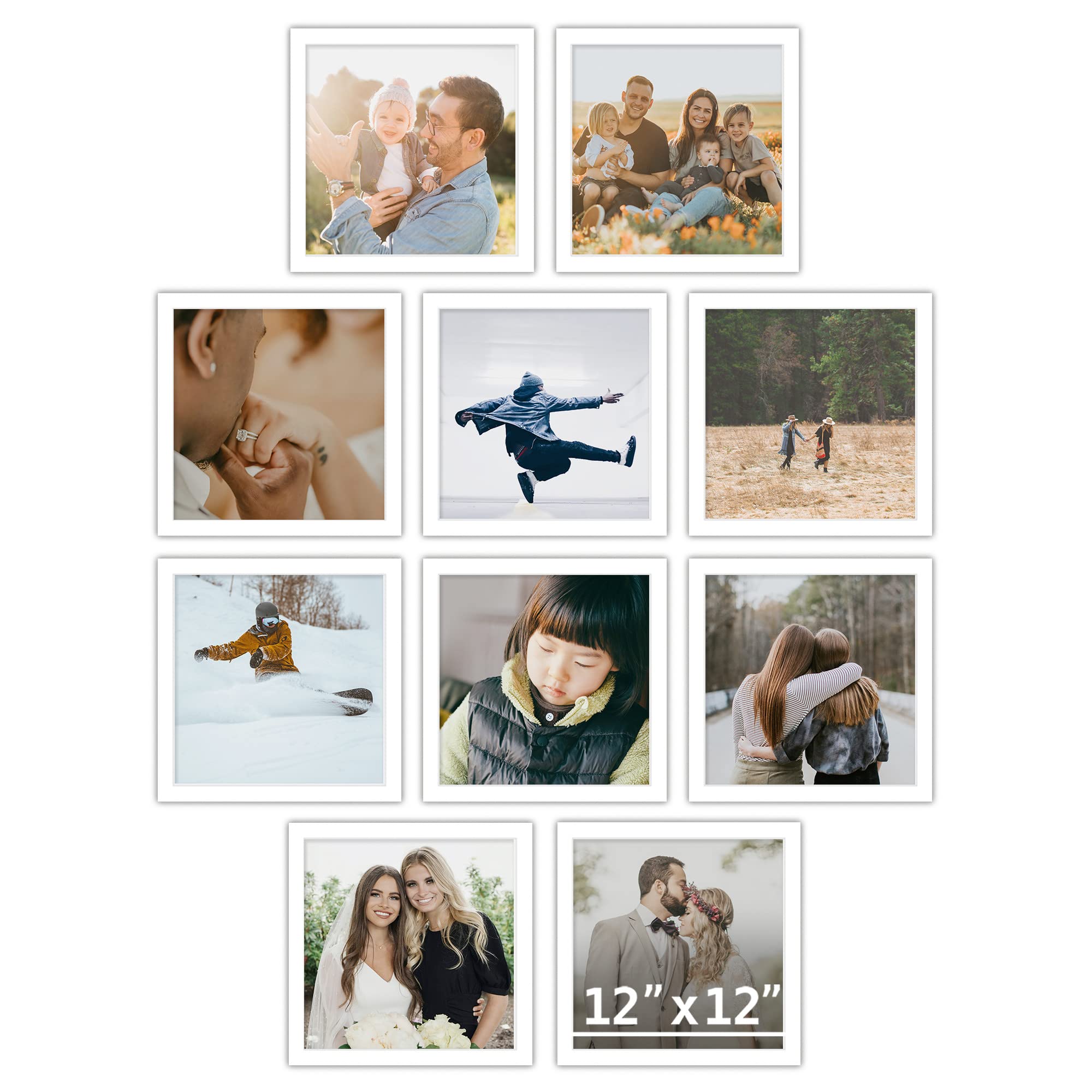 Custom Framed Wall Art Gallery Print Set - Personalized Vinyl Photo Frame Collection (Choose Up to 10) - 12
