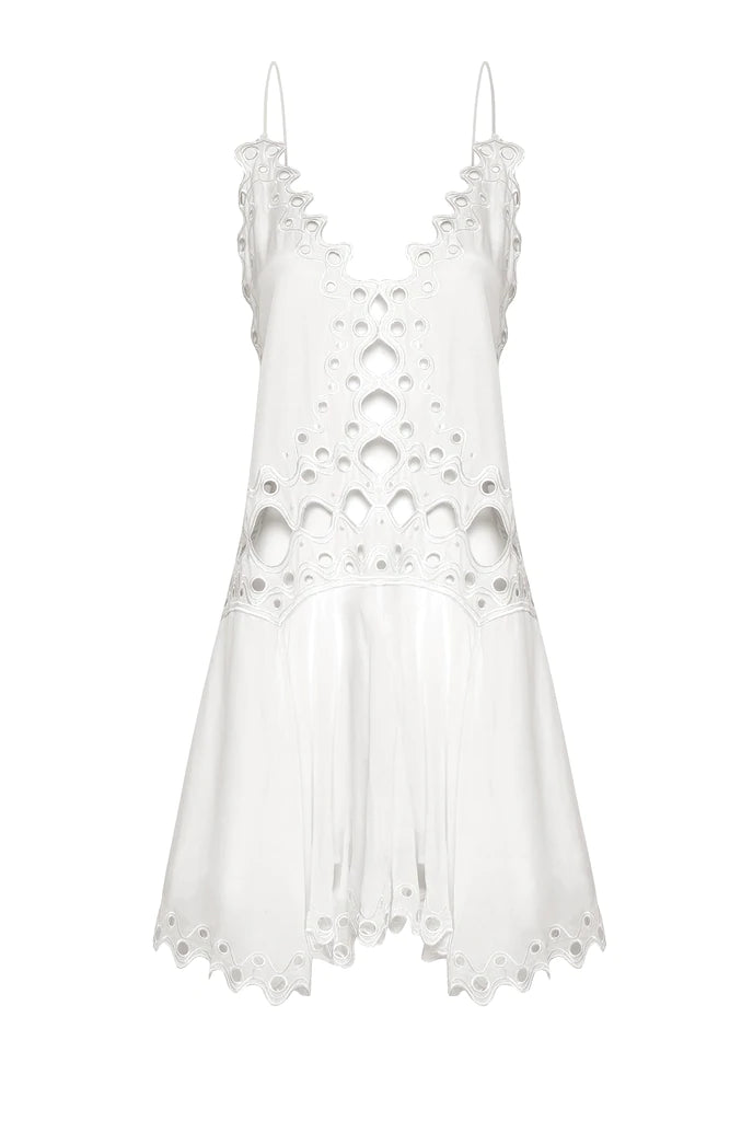 Cleo Open Back Dress in Off White - Elegant Summer Party & Wedding Guest Outfit