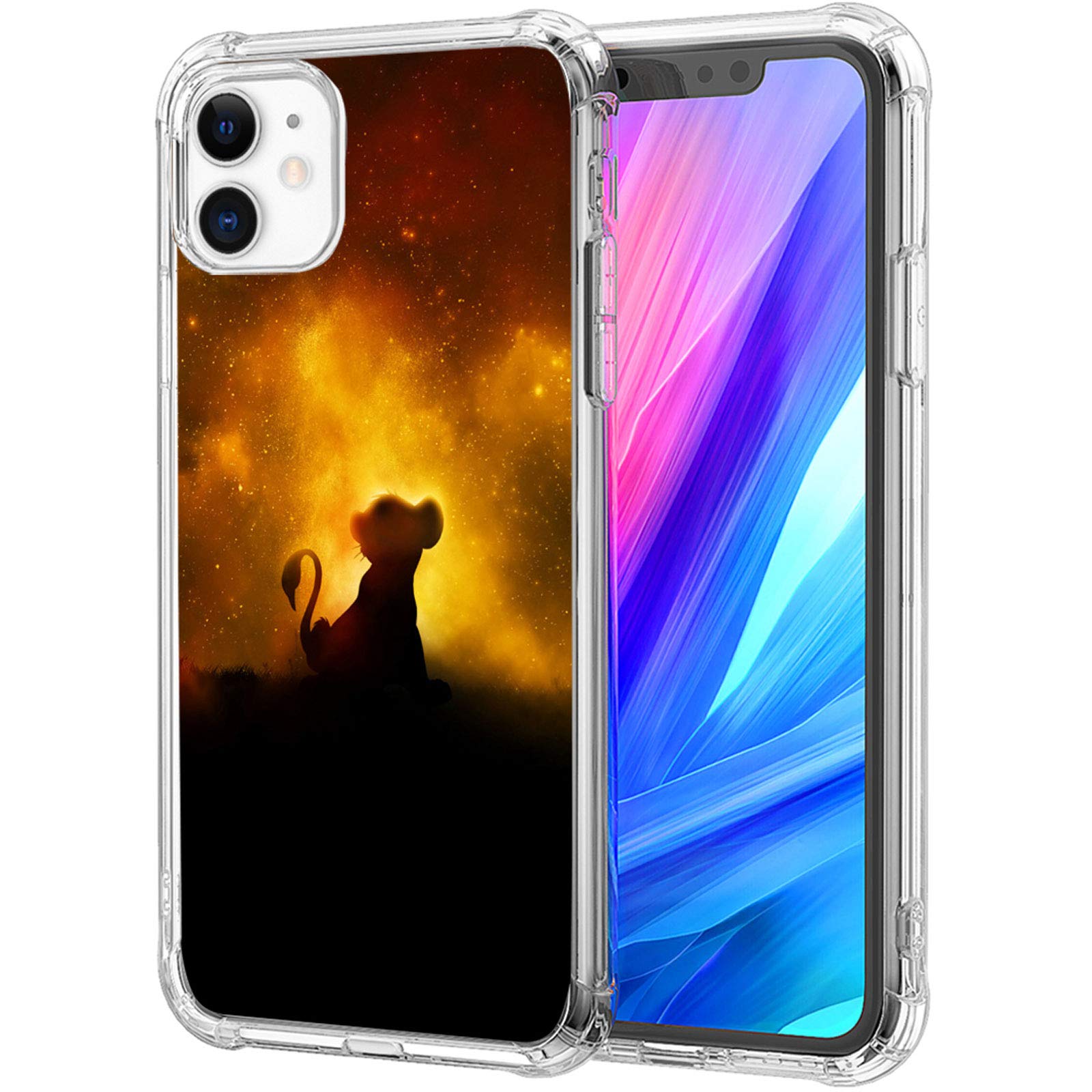 Premium Clear iPhone 11 Pro Max Case with Lion Under The Stars Design - Slim TPU Protective Cover with Shockproof Bumper for Women & Girls - Perfect for Everyday Use, Travel & Work (Compatible with Apple iPhone 11 Pro Max)