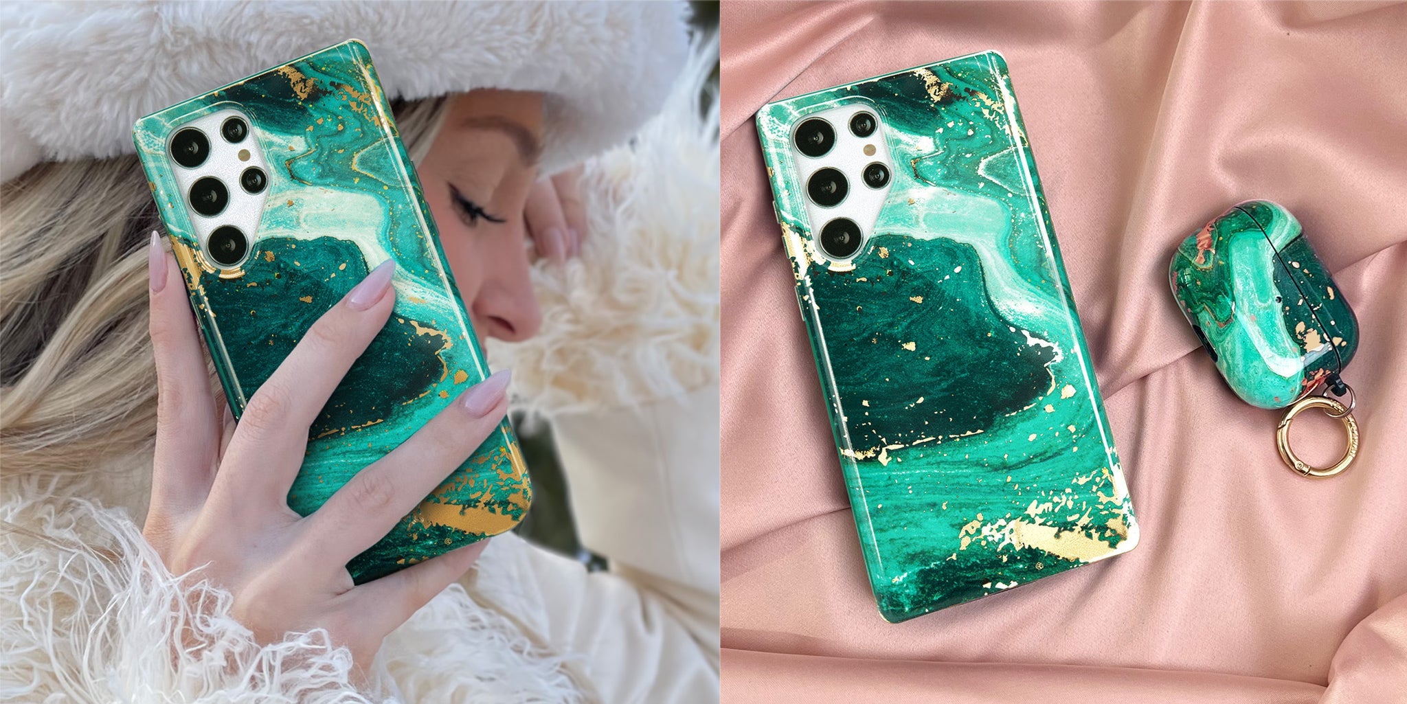 Premium Emerald Marble Samsung Phone Case - Durable Protective Cover for Samsung Galaxy [Model] - Stylish & Slim Design for Everyday Use, Work, and Travel