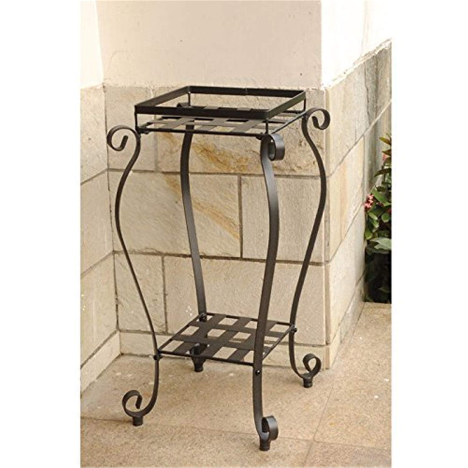 Iron Square Plant Stand for Indoor & Outdoor Use - Heavy Duty Metal Flower Pot Holder for Garden, Patio, Balcony Decor - Perfect for Potted Plants, Herbs, and Succulents