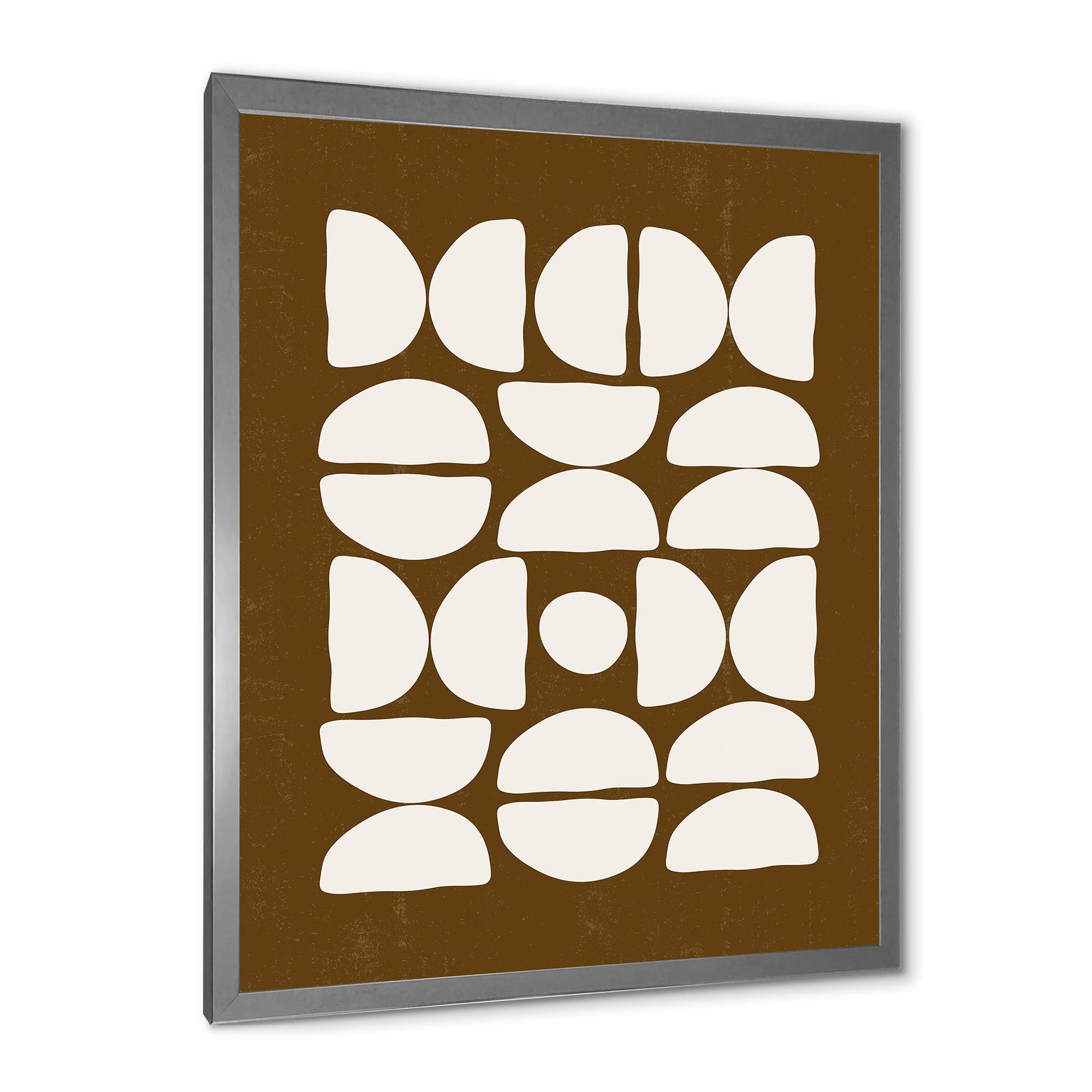 Minimalist Half Moon Abstract Framed Wall Art - Modern Home Decor for Living Room, Bedroom & Office