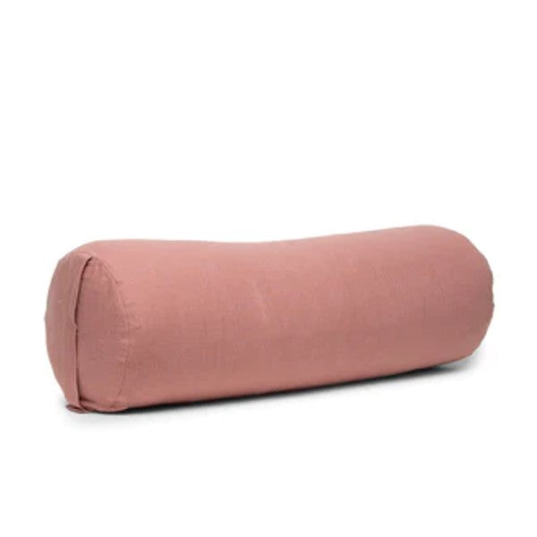 Half Moon Linen Cylindrical Bolster Pillow - Organic Cotton Support Cushion for Yoga, Meditation, and Home Decor