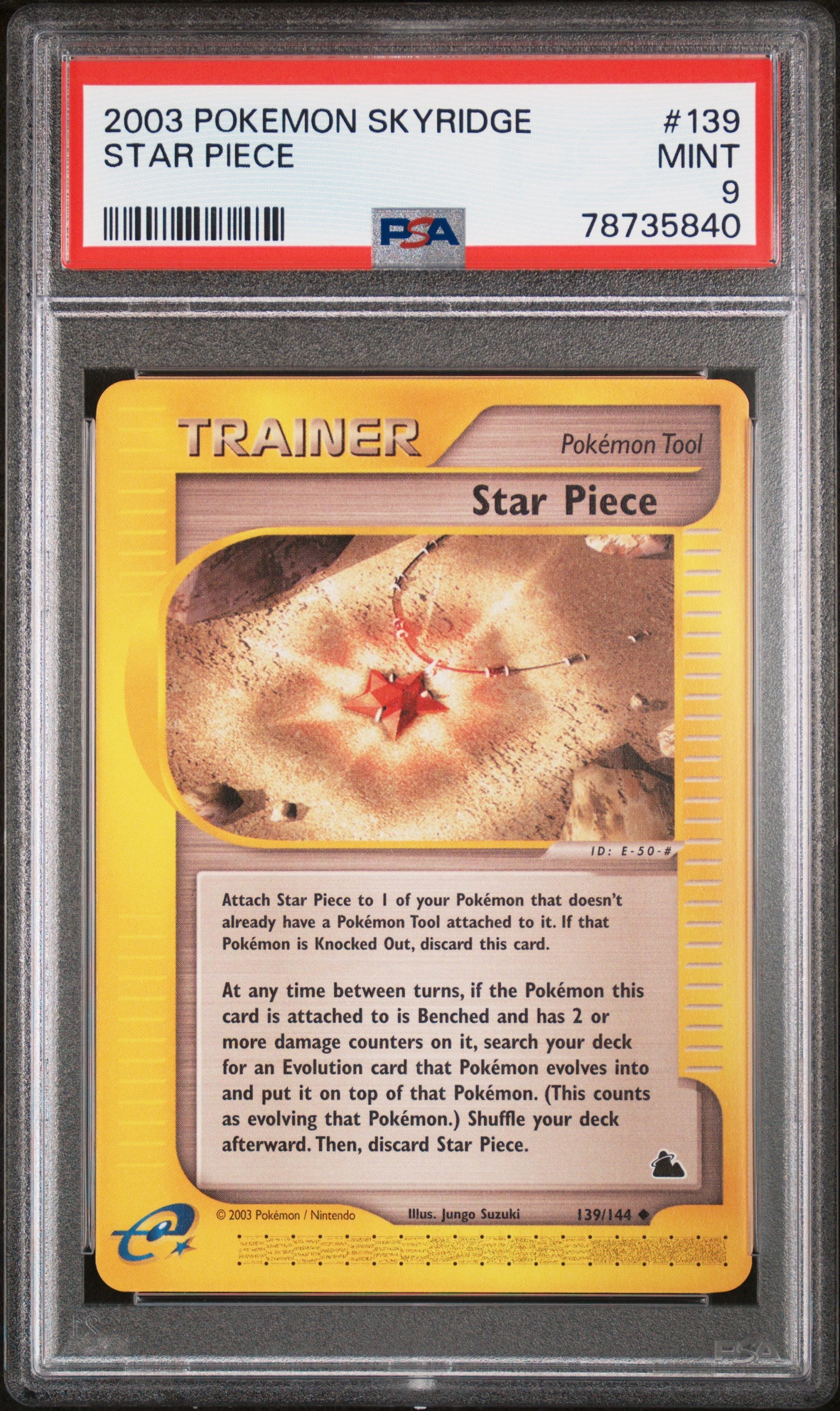 2003 Pokemon Skyridge Star Piece #139 PSA 9 Graded Card - Rare Collectible for Pokemon TCG Players & Investors - Perfect for Display, Gaming & Trading
