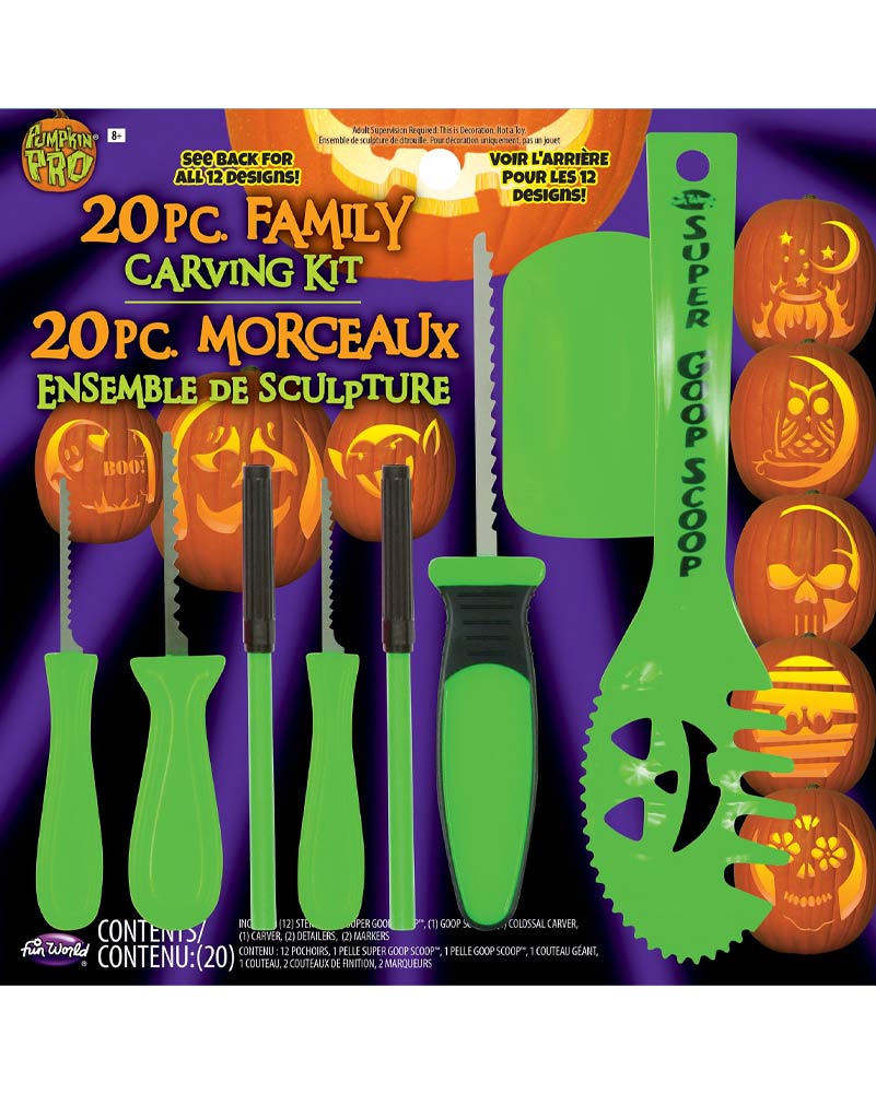 20-Piece Premium Pumpkin Carving Kit for Halloween - Professional Carving Tools Set with Stencils for Family Fun & Pumpkin Decorating - Perfect for Halloween Parties, Home Decor & DIY Crafts