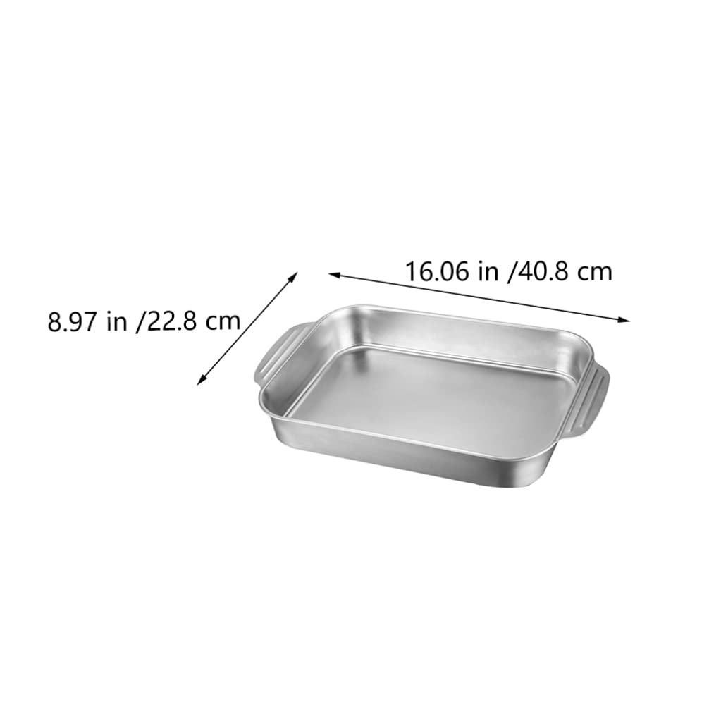 DOITOOL Stainless Steel Rectangular BBQ Gas Grill Griddle Pan - Outdoor Camping & Backyard Cooking for Charcoal & Gas Grills - Perfect for Picnics, Tailgating & Patio Parties