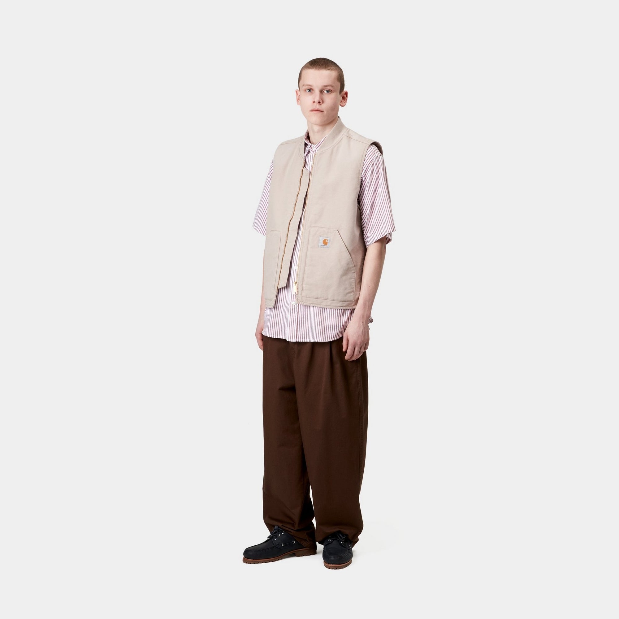 Stone Canvas Spring Vest in Dusky Beige - Lightweight Layering Piece for Outdoor Adventures & Casual Wear