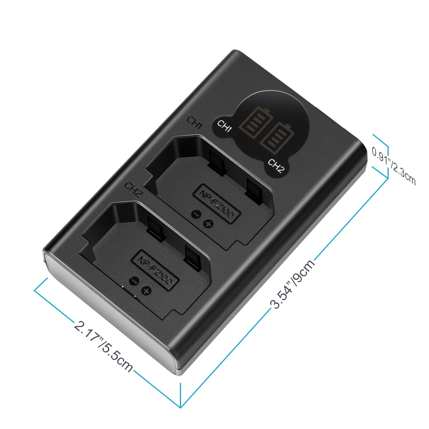 NEEWER Dual USB Battery Charger for Sony NP-FZ100 - Fast Charging for Cameras, Camcorders & More | Perfect for Travel, Vlogging & Professional Photography