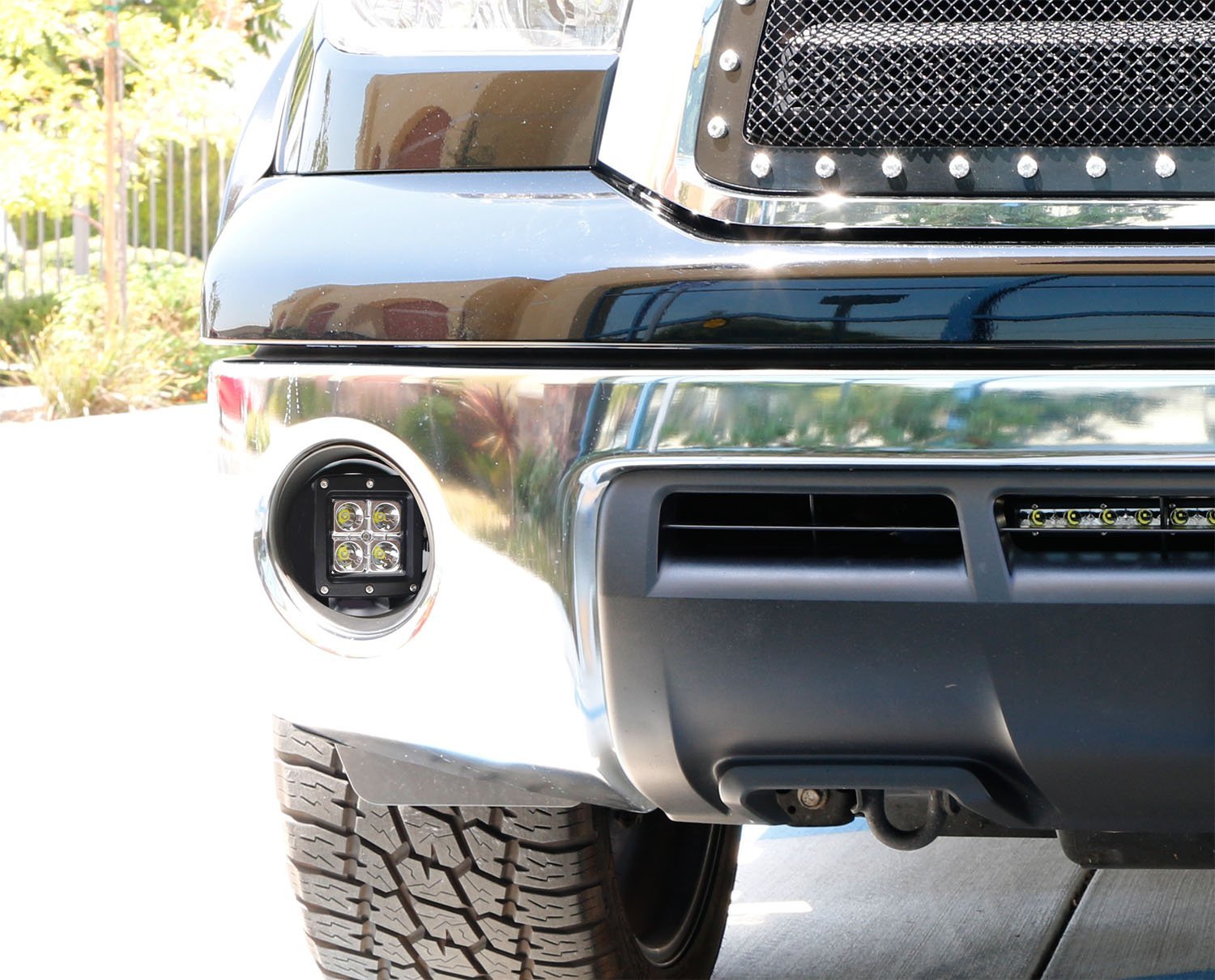 40W CREE LED Pods with Fog Lights & Bezel Covers - Complete Wiring Kit for 2007-2013 Toyota Tundra - Perfect for Off-Roading, Night Driving & Truck Customization
