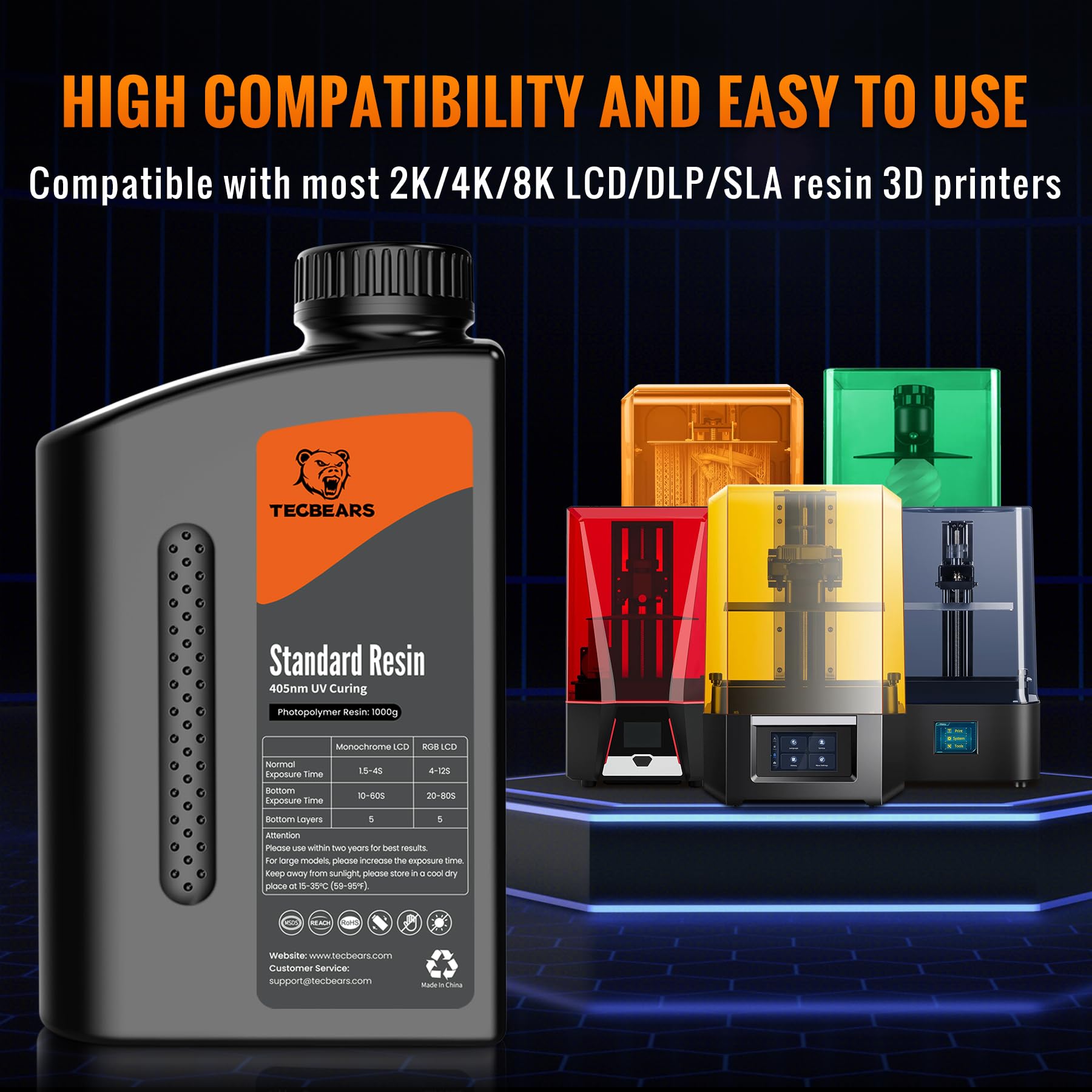 Premium 10KG 3D Printer Resin Bundle - 405nm UV Curing Standard Resin for LCD 3D Printers | Fast Curing Photopolymer Resin with Low Shrinkage & High Precision | 1KG Bottles | Ideal for Miniatures, Jewelry Making & Prototyping