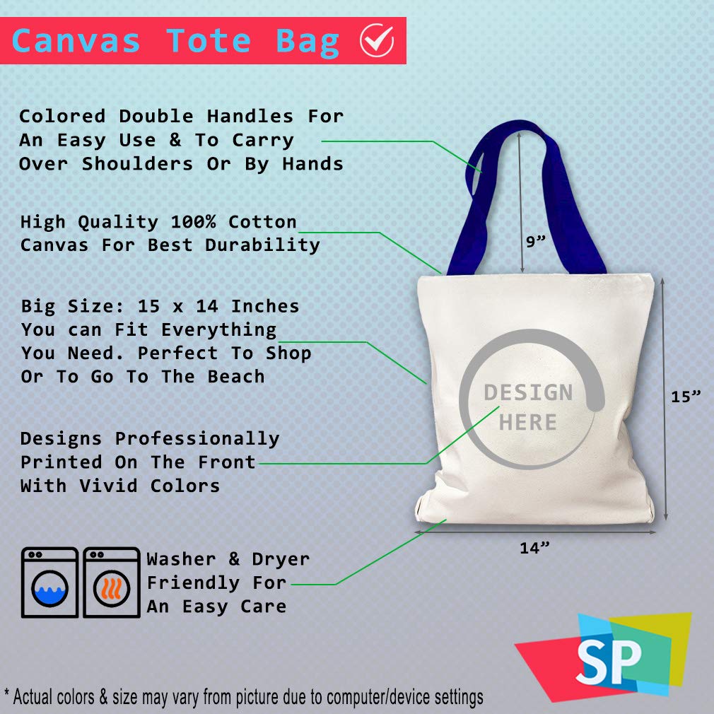 Eco-Friendly Canvas Tote Bag for Women - Reusable Shopping Bag, Beach Tote & School Bag in Royal Blue - Perfect for Graduation Gifts, Senior Class of 2020 & Quarantine Memories