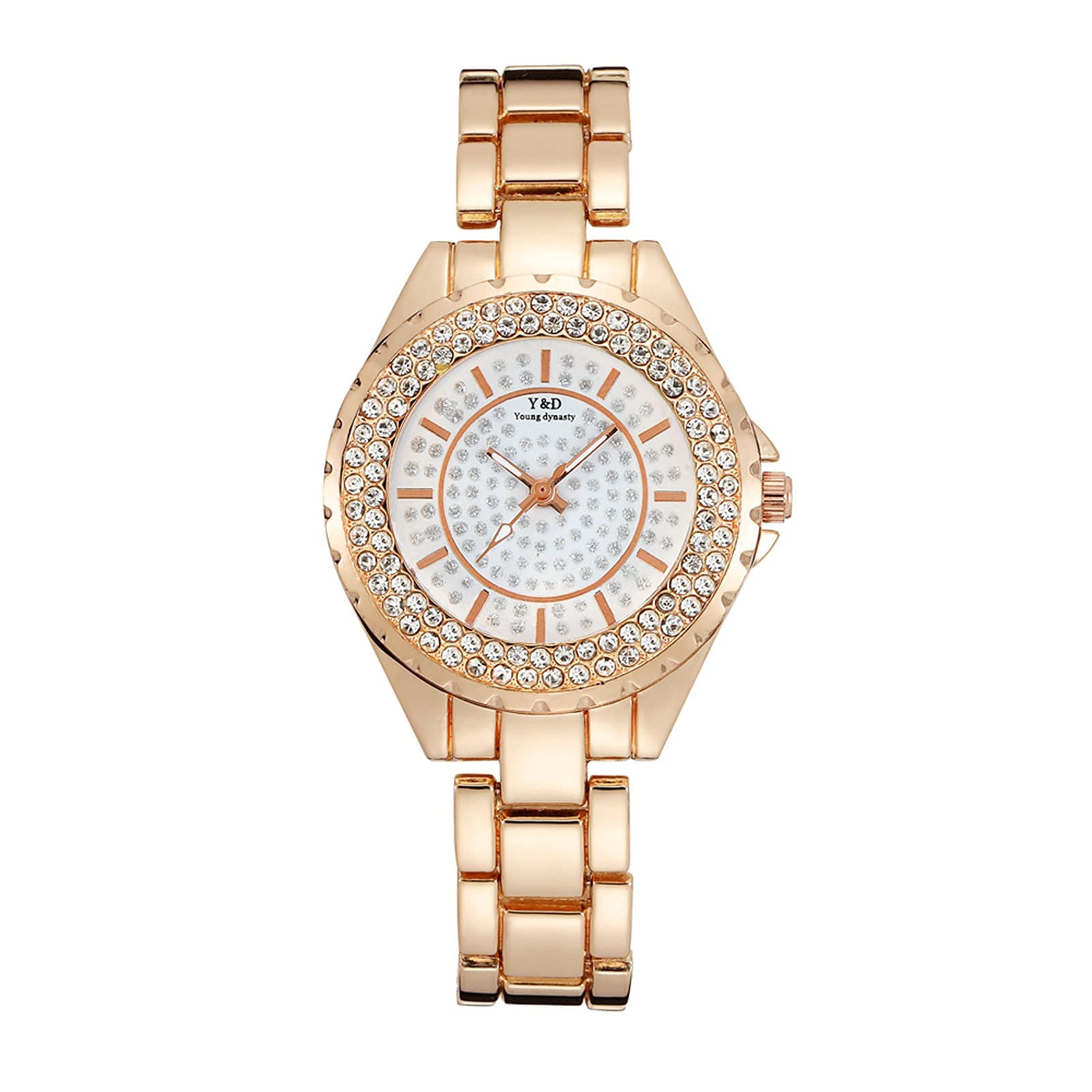Elegant Steel Gypsophila Women's Watch with Diamond Studs - Alloy Bracelet Watch for Ladies - Perfect for Office, Party & Everyday Wear