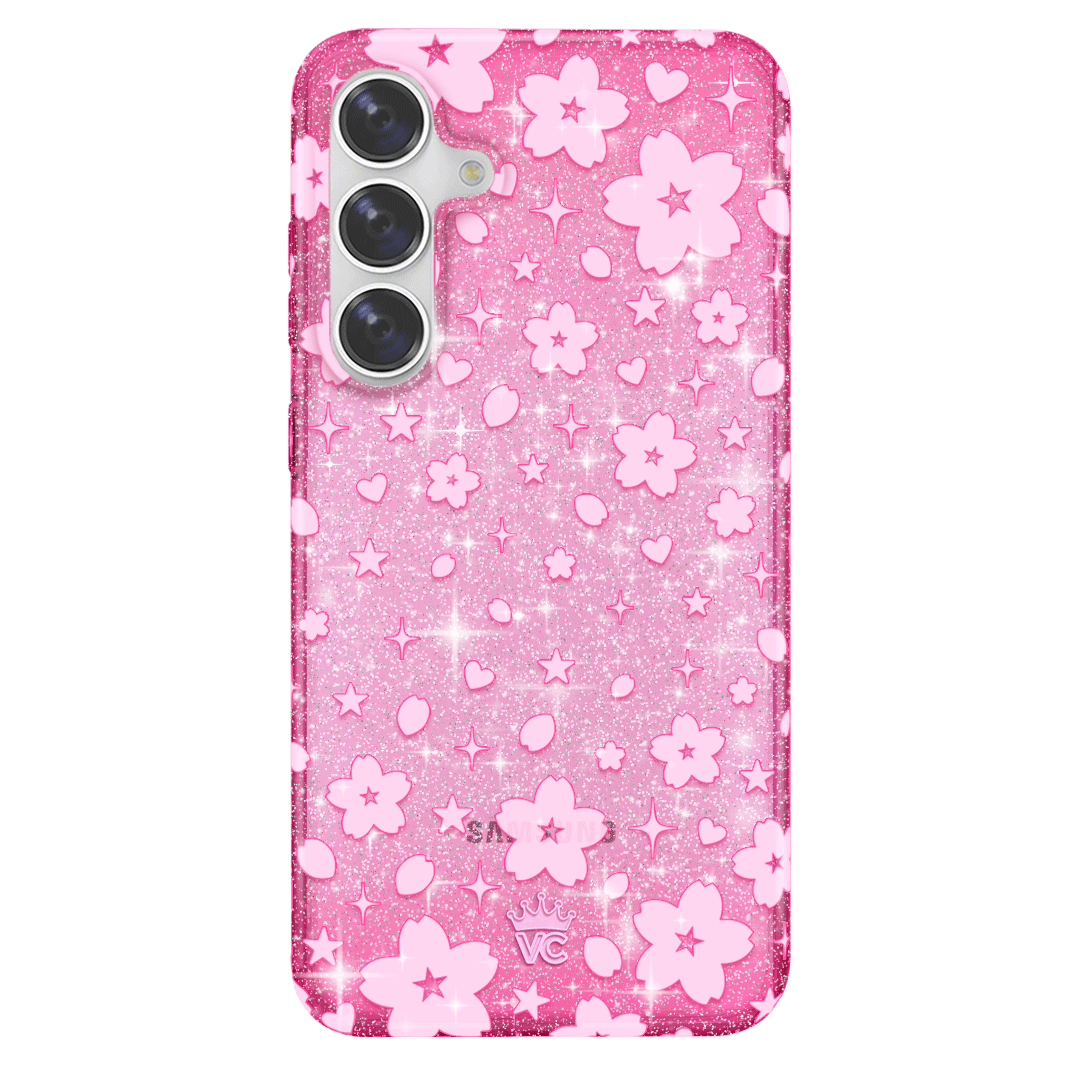 Cherry Blossom Glitter Samsung Phone Case - Elegant & Protective Cover for Samsung Galaxy S21/S20/Note 20 - Perfect for Spring Outfits & Everyday Use