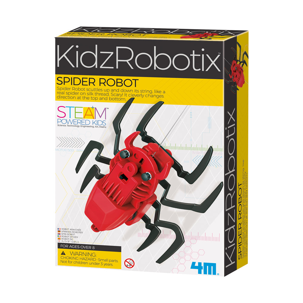 4M KidzRobotix Spider Robot Kit - DIY Educational STEM Toy for Kids Ages 8-12 | Science Project, Robotics Learning & Fun Home Activities