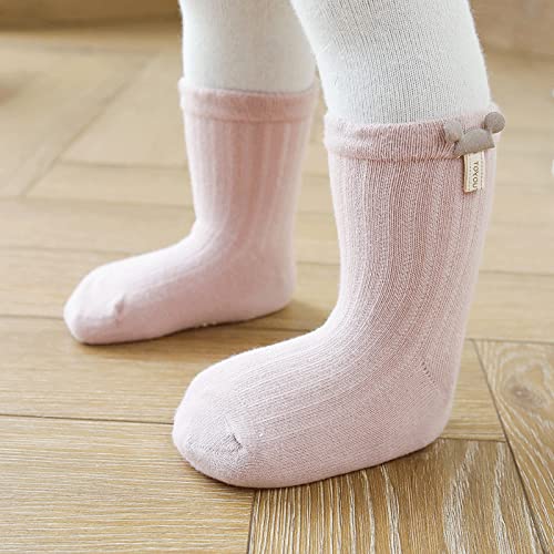 Non-Slip Toddler Socks for Boys & Girls | Soft Cotton Baby Crew Socks with Grips | Essential Kids Socks for Playtime, Daycare & Home Use