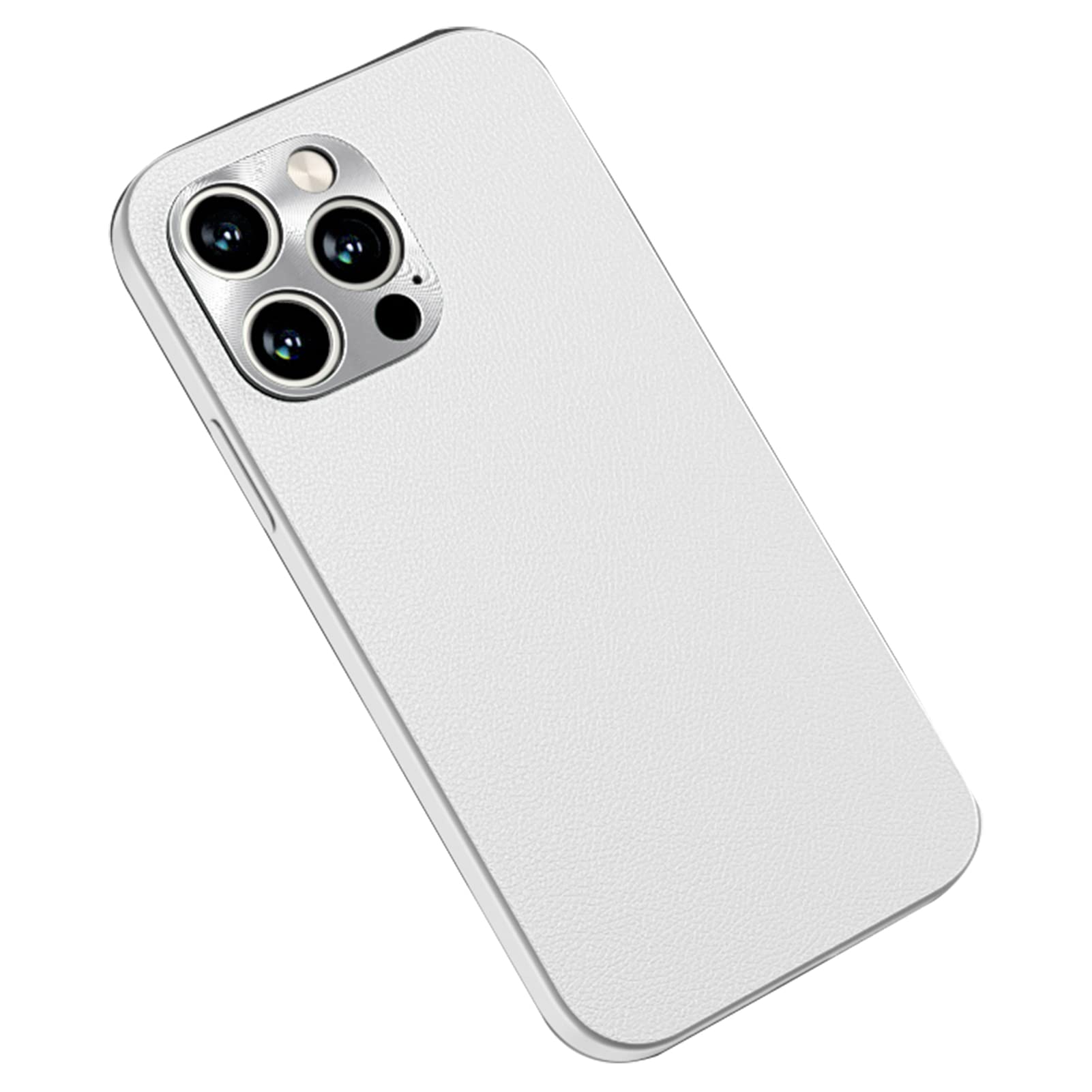 Premium Genuine Leather iPhone 13 Pro Max Case - Slim Protective Cover with Wireless Charging Compatibility (White) | Perfect for Business Professionals & Everyday Use