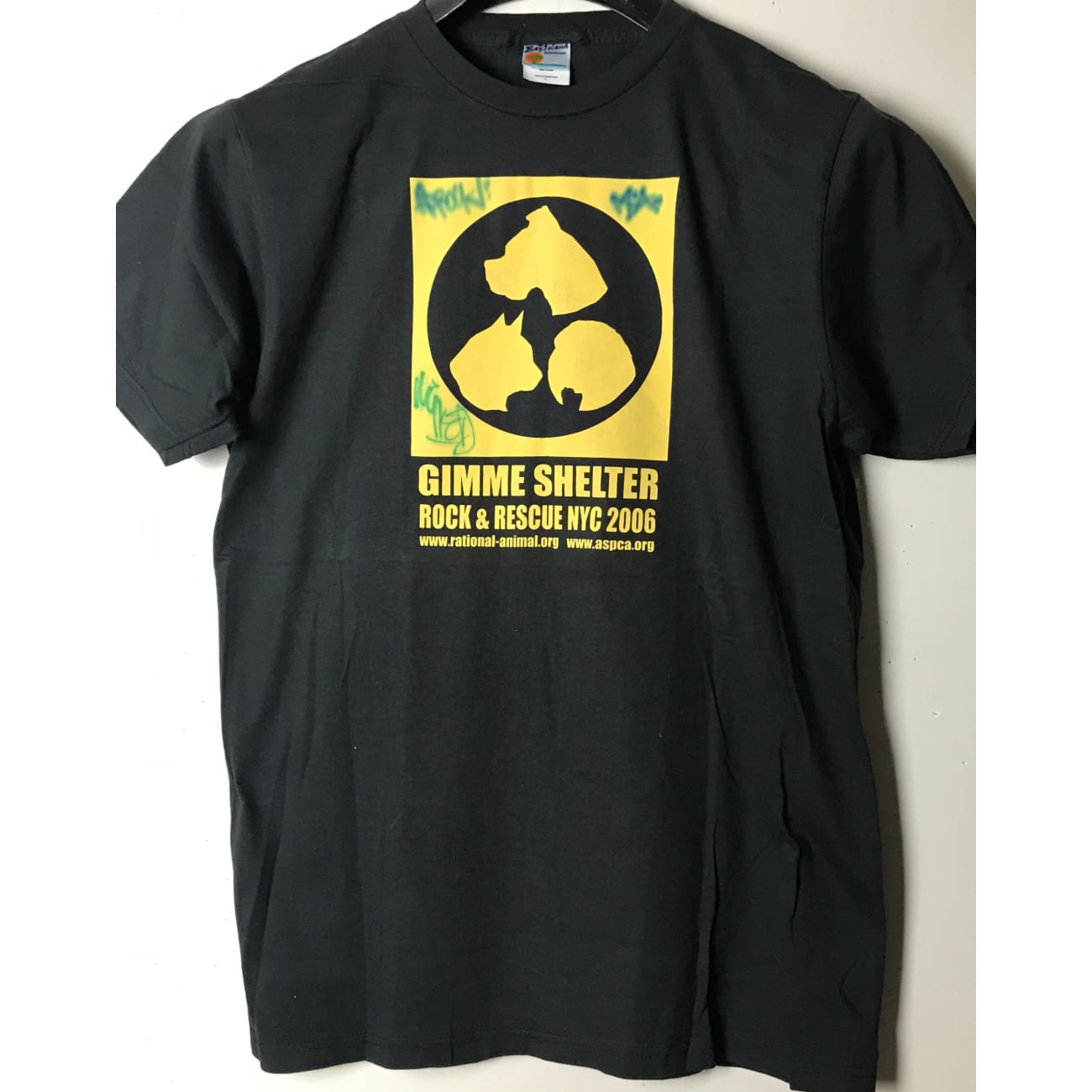 Beastie Boys Animal Rescue Signed T-Shirt by Ad Rock, MCA & Mike D with PSA COA - Vintage Band Merch for Music Fans & Collectors