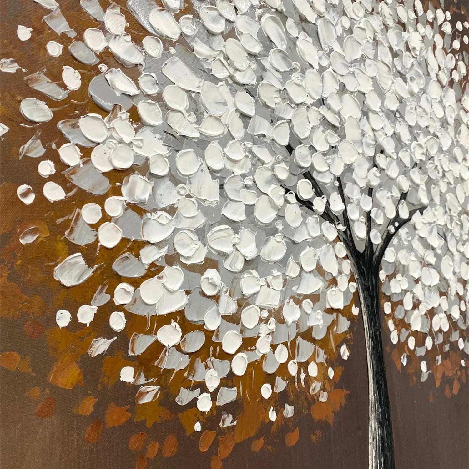 Flower and Tree Painting #FT153 - Handmade Canvas Wall Art for Home & Office Decor - Perfect for Living Room, Bedroom, or Gift