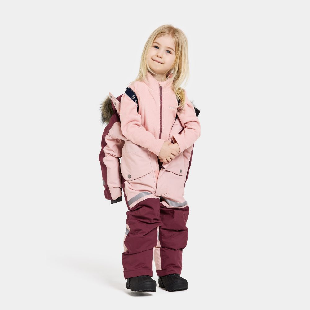 Didriksons Bjarven III Kids Snowsuit - Waterproof Winter Jacket & Pants Set for Boys & Girls, Dusty Pink - Perfect for Snow Play, Skiing & Outdoor Activities