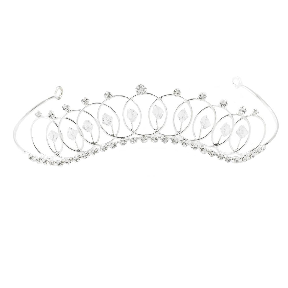 Mytoptrendz® Silver Plated Diamante Crystal Tiara - Elegant Bridal Hair Accessories for Weddings, Prom, Pageants & Special Occasions