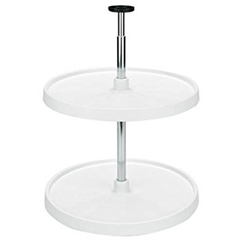 Rev-A-Shelf 24-Inch Full Round Value Lazy Susan 2-Shelf Set in Almond - Space-Saving Kitchen Organizer for Pantry, Cabinets & Corner Storage