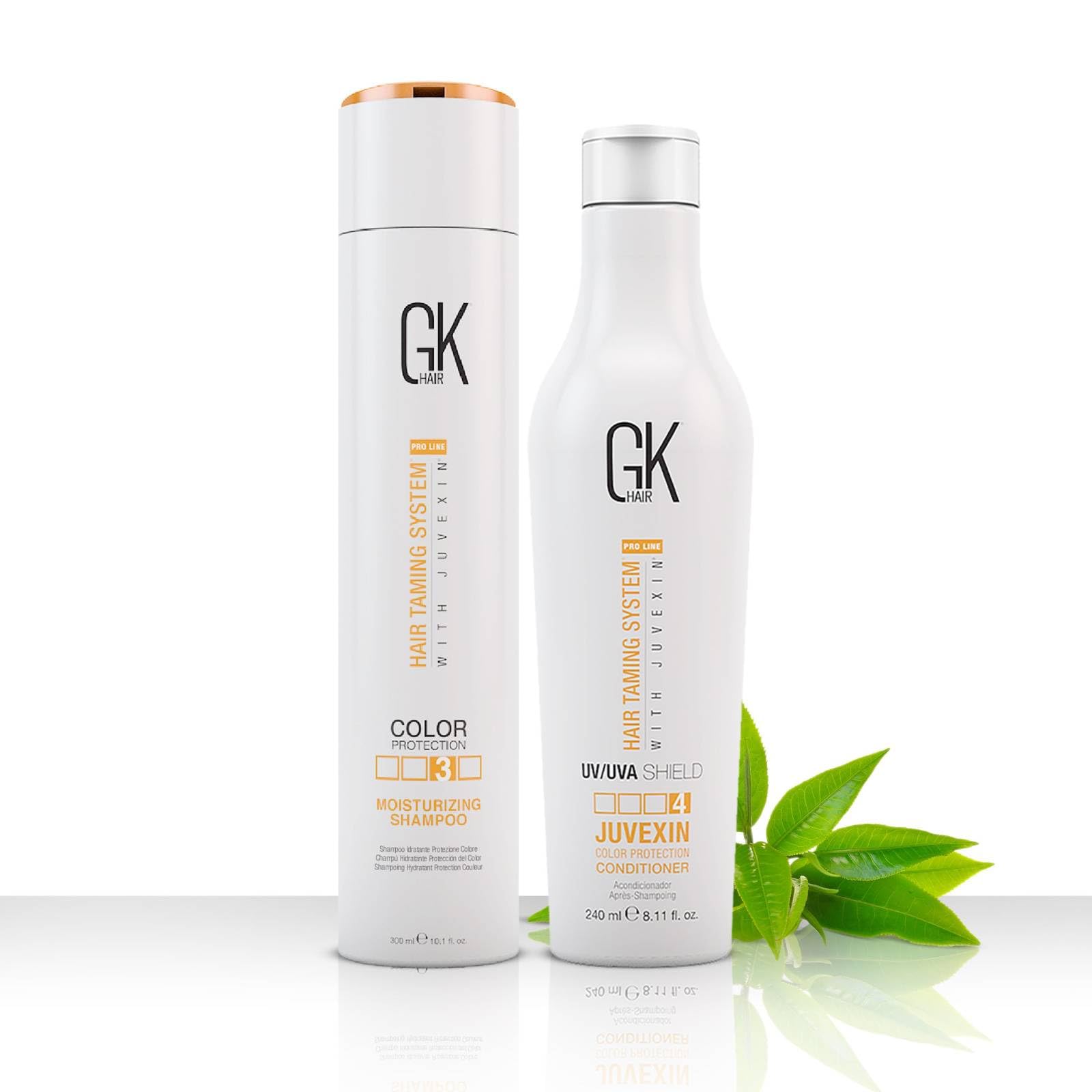 GK HAIR Color Protection Moisturizing Shampoo & Conditioner Set - Sulfate Free, Paraben Free for Color Treated, Frizzy, Oily, Dry & Damaged Hair - Daily Hair Care Routine for Vibrant, Healthy Locks