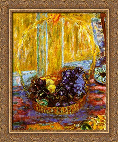 Pierre Bonnard Gold Ornate Wood Framed Canvas Art - 20x24 Fruit Basket Wall Decor for Dining Room, Kitchen & Living Room