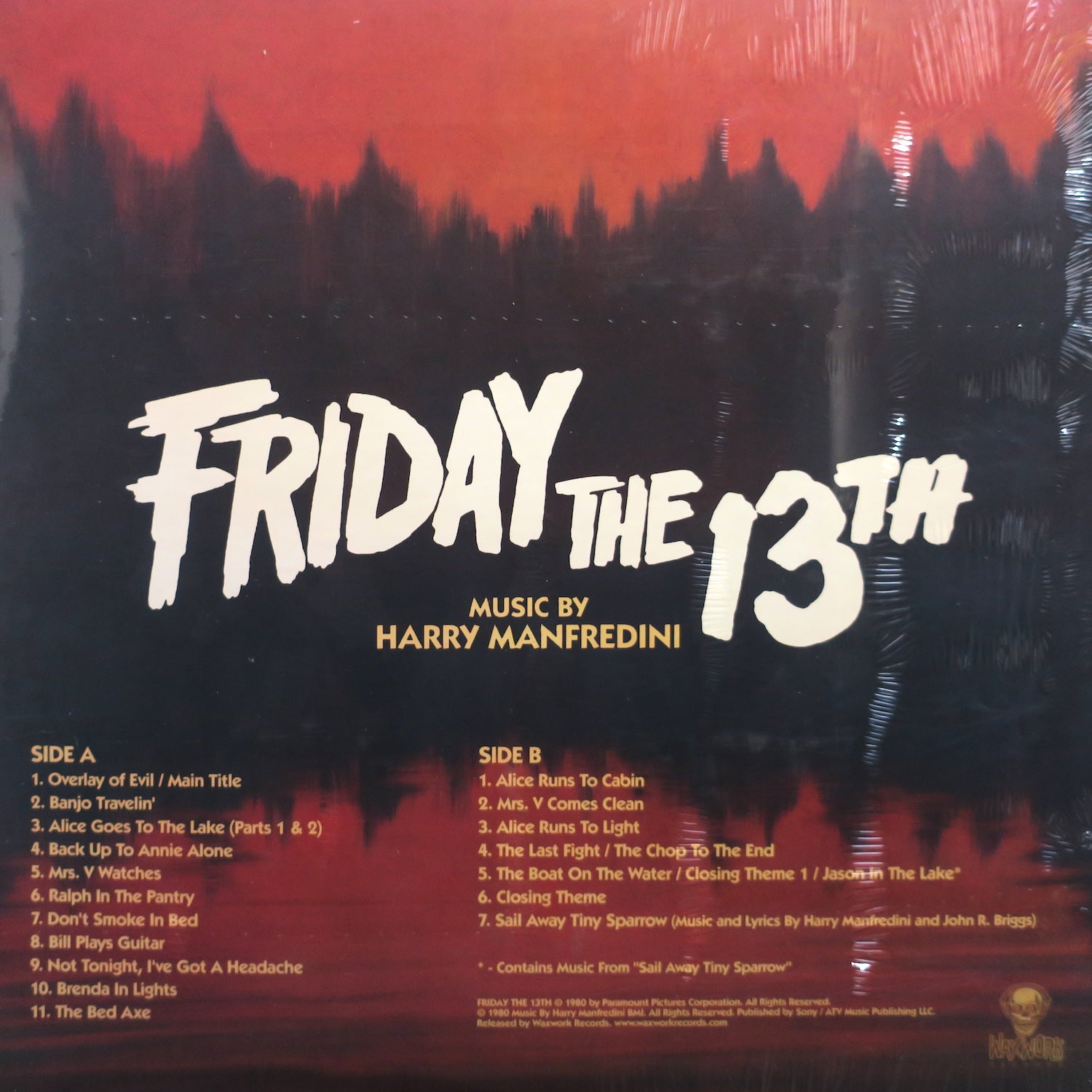 Friday the 13th Original Soundtrack - Camp Crystal Lake Vinyl LP Record | Horror Movie Music for Halloween Parties & Collector's Display