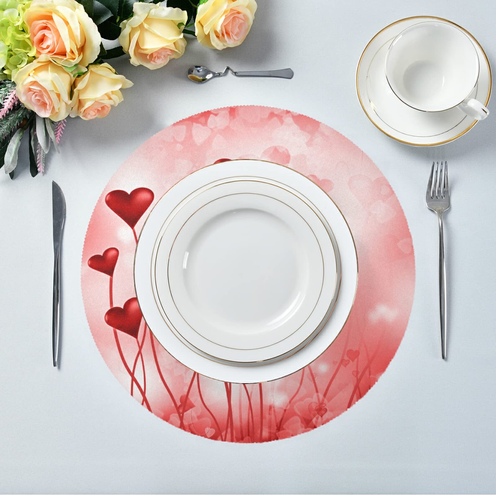 4 Pack Heat-Resistant Washable Placemats for Kitchen & Dining - Non-Slip Table Mats Set for Dinner, Parties & Daily Use