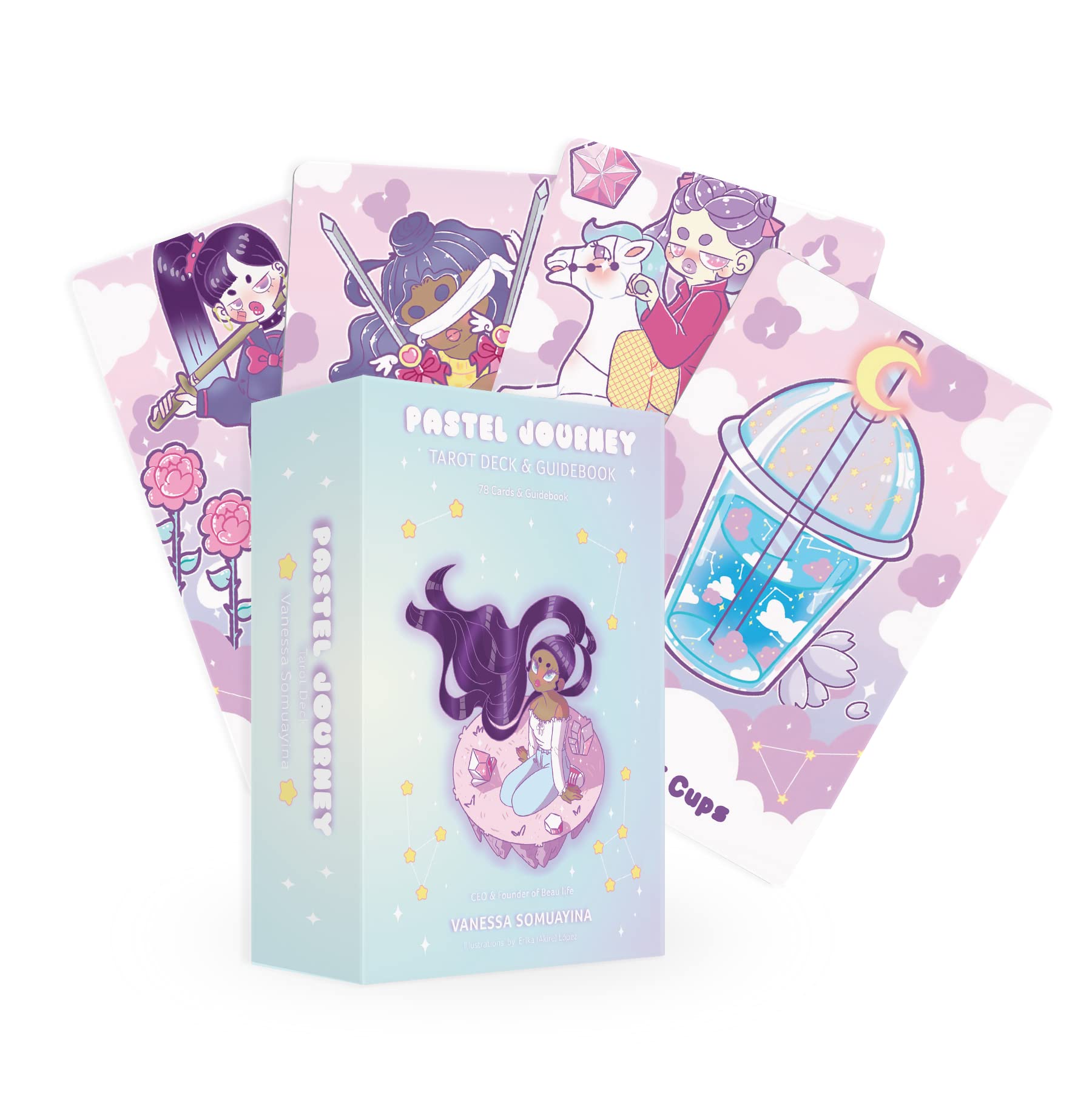 Pastel Journey Tarot Deck with Guidebook - 78-Card Mystical Divination Set for Beginners & Professionals, Perfect for Meditation, Self-Discovery & Spiritual Guidance