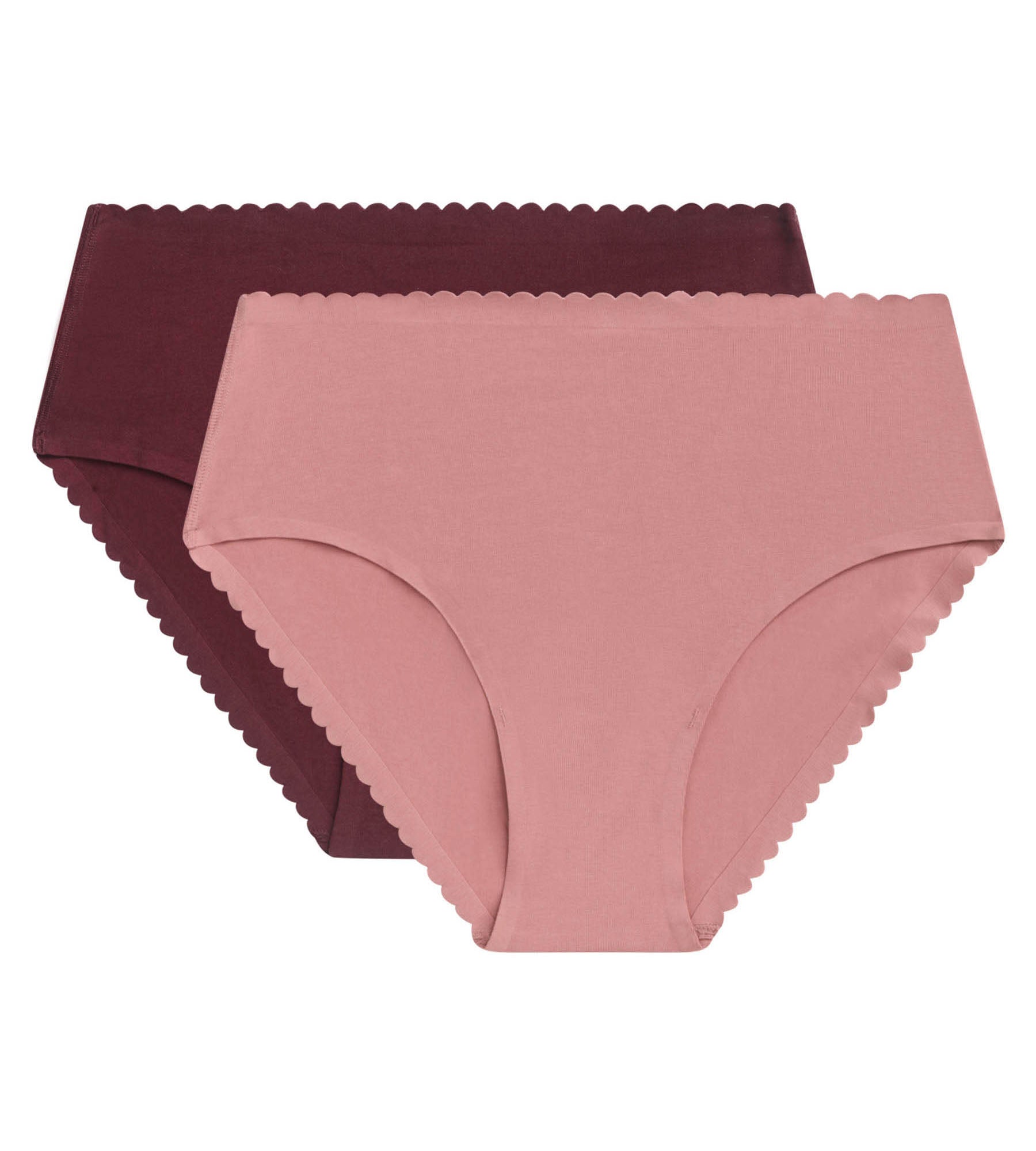 2 Pack High Waist Cotton Stretch Underwear - Rose Ruby Body Touch Easy | Comfortable Everyday Wear for Women