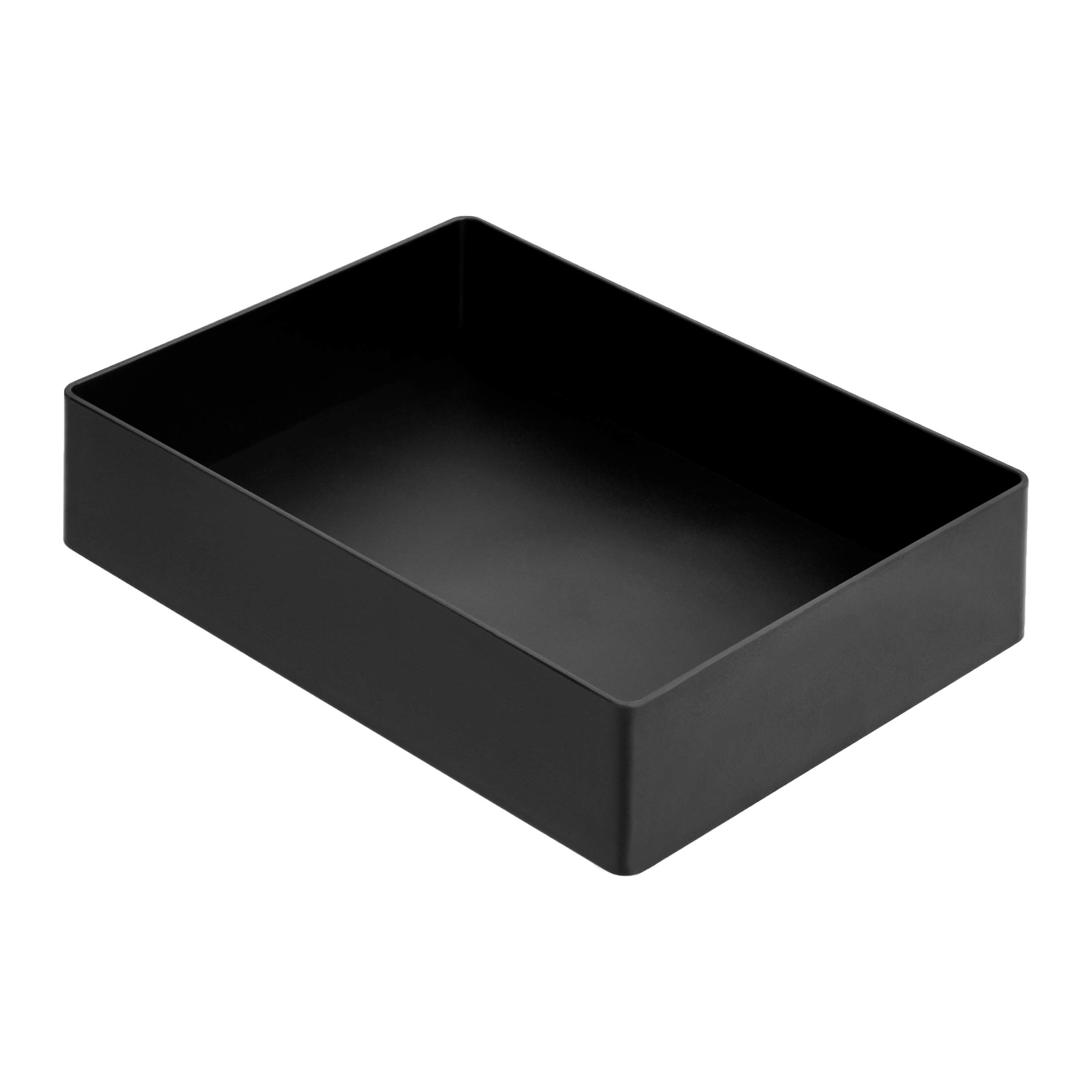 Amazon Basics Black Rectangular Plastic Desk Organizer - Office Accessory Tray for Pens, Pencils, Paper Clips & Small Supplies | Perfect for Home Office, School Desk & Workspace Organization