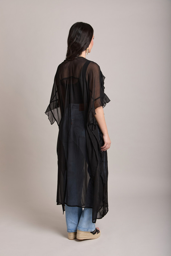 Elegant Ruffled Button Kaftan Cover Up - Flowy Beach Dress for Women | Perfect for Poolside, Vacation & Summer Outfits