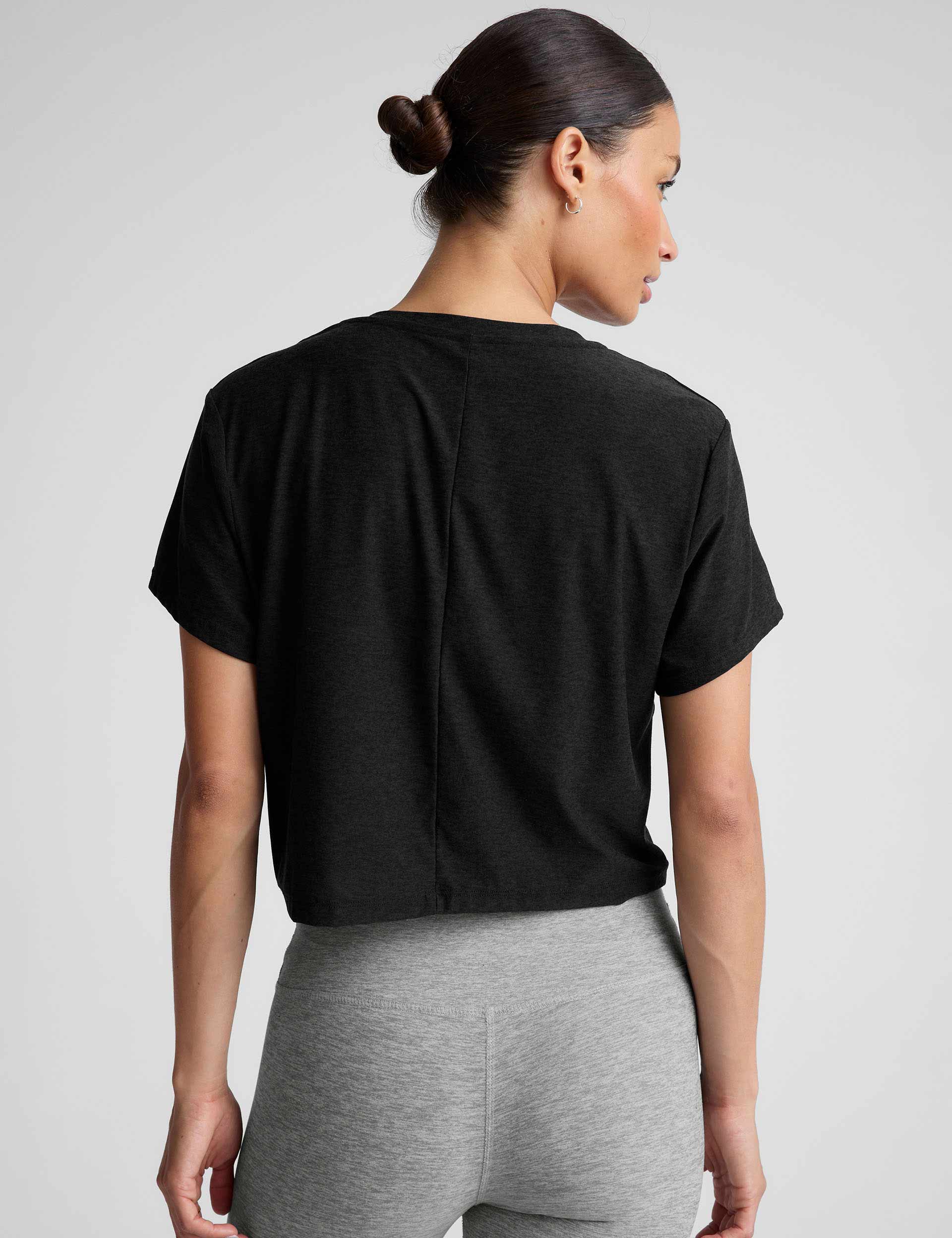 Featherweight Supreme Cropped T-Shirt - Darkest Night Black | Lightweight Comfort Fit Women's Top for Casual Wear & Summer Outfits