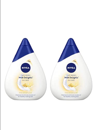 Nivea Milk Delights Fine Gram Flour Face Wash for Oily Skin - 2 Pack | Gentle Cleansing & Oil Control | Perfect for Daily Skincare Routine & Travel