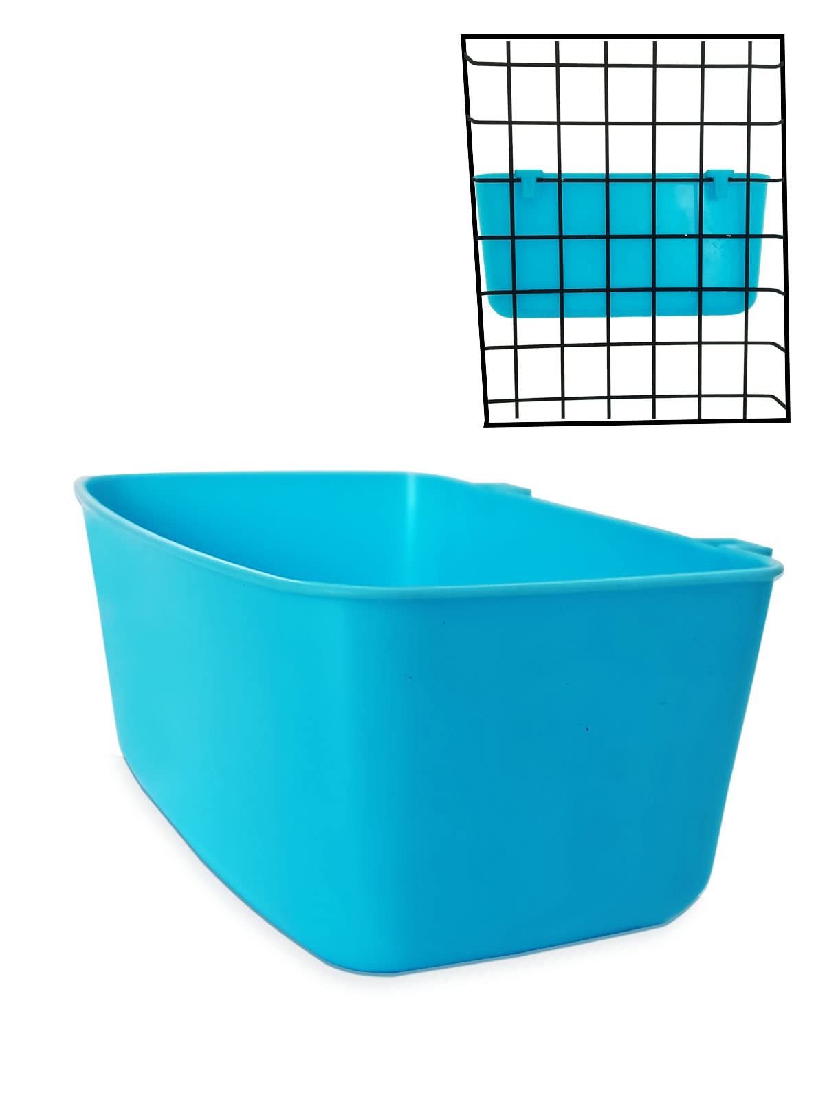 6 Pack Hanging Chicken Feeder and Waterer - 21oz Durable Plastic Food & Water Cage Cups for Chickens, Puppies, Cats, Rabbits - Perfect for Coop, Cage, Bird Bath, Hamster Bed - Ideal for Outdoor/Indoor Pet Feeding & Watering Station