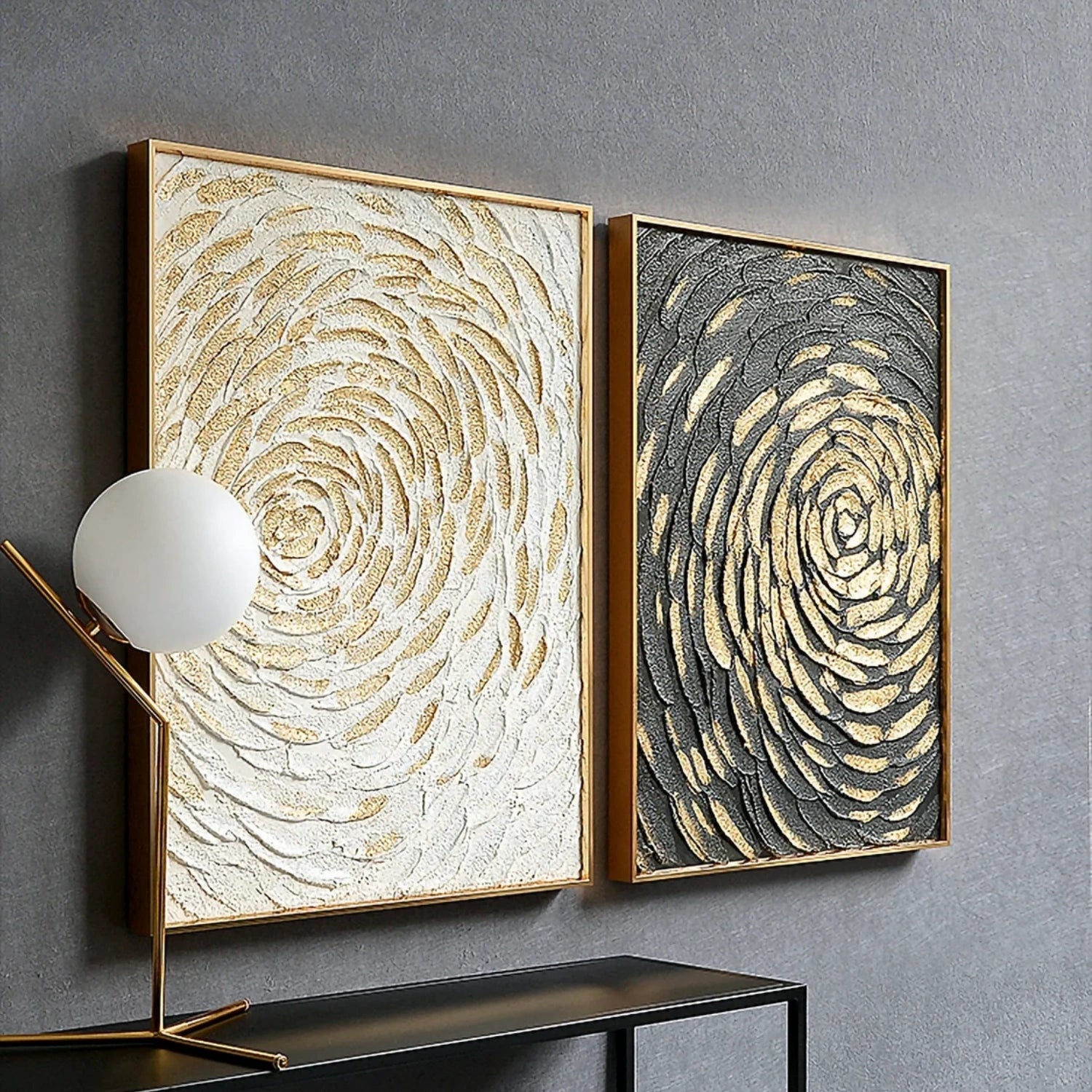 Abstract Painting Set of 2 - Modern Wall Art for Living Room & Bedroom Decor | #AB407 | Handmade Canvas Art for Home & Office