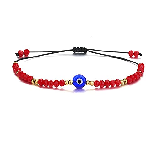 Evil Eye Beaded Bracelet Adjustable String Handmade Kabbalah Protection Jewelry for Women & Men - Perfect for Spiritual Protection, Good Luck Charm & Boho Fashion Accessory