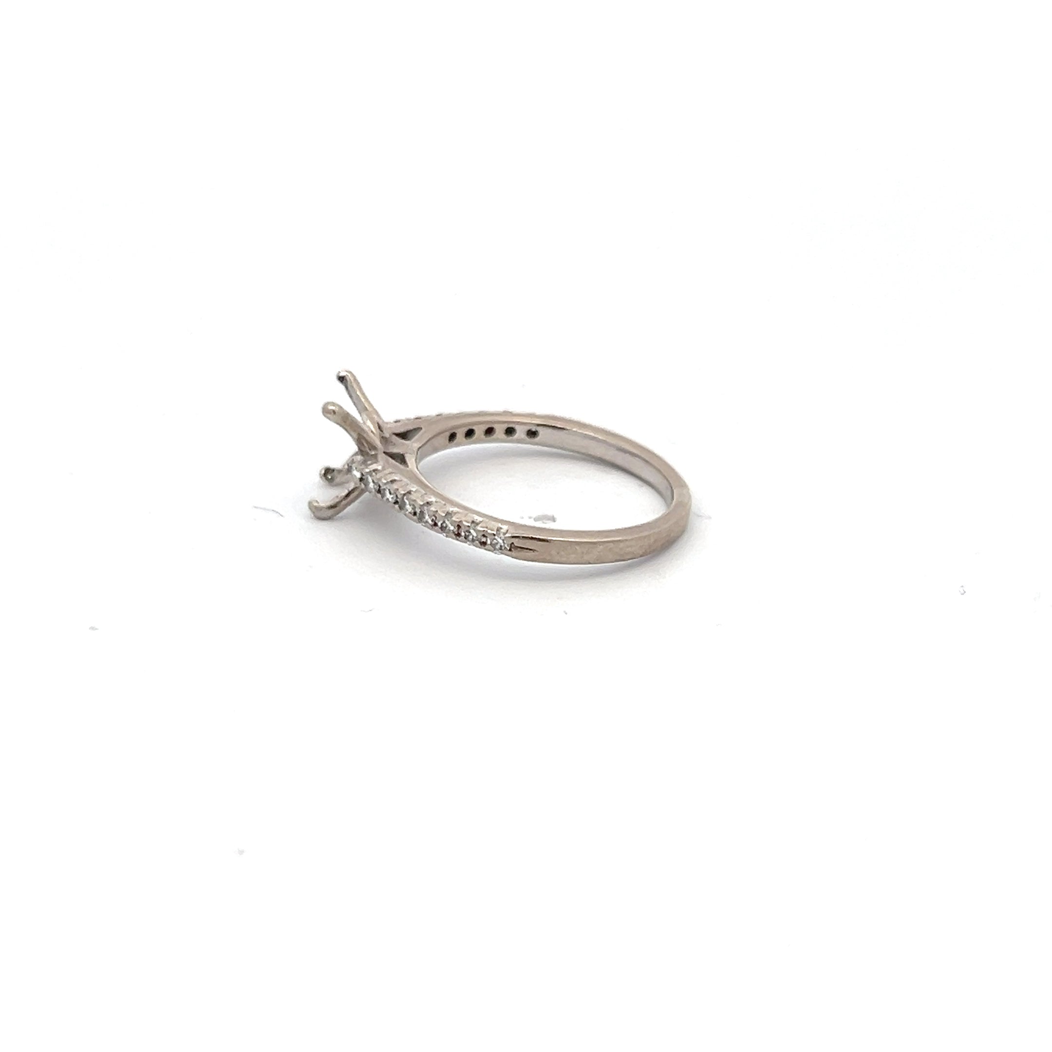 0.11 Carat Round Brilliant G SI1 Diamond 18K White Gold Semi Mount Ring - Perfect for Engagement, Wedding, Anniversary & Everyday Elegance