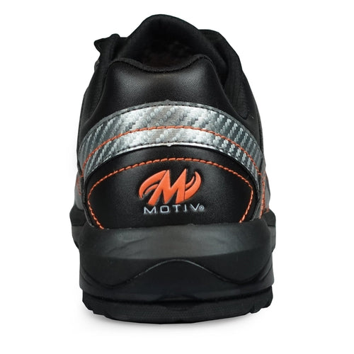 Motiv Men's Propel Black Carbon Orange Left Hand Bowling Shoes - Comfortable & Durable for League Play & Tournament Bowling