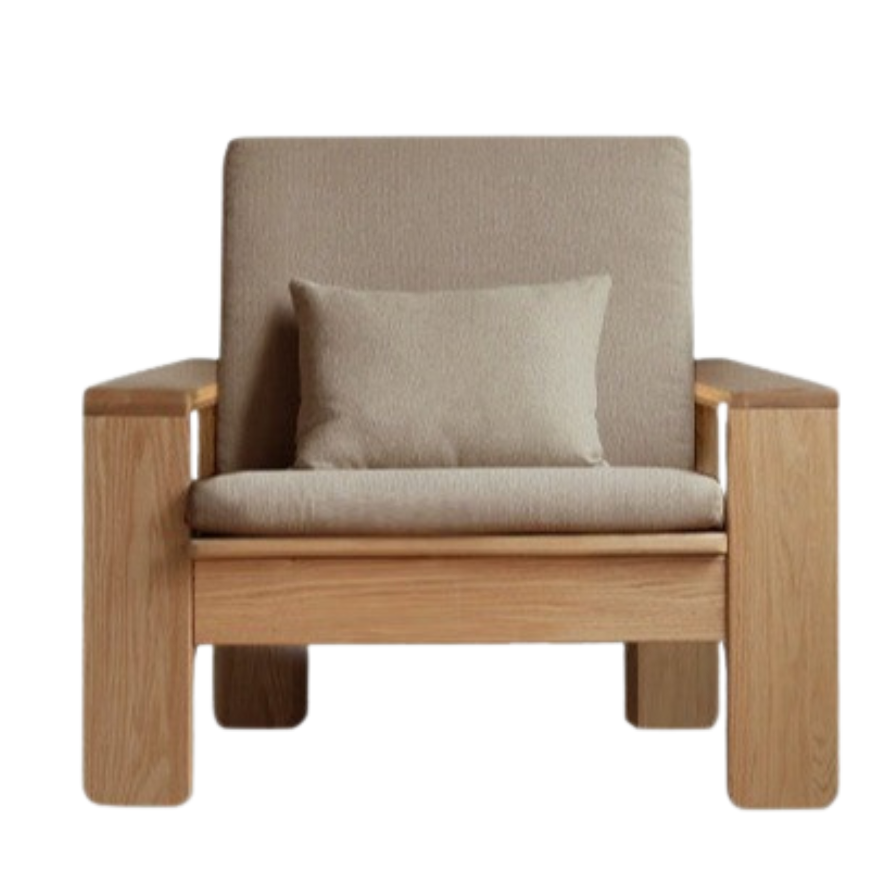 Modern Nordic Fabric Sofa - Solid Oak Wood Frame - Stylish & Durable Living Room Furniture for Small Spaces & Apartments