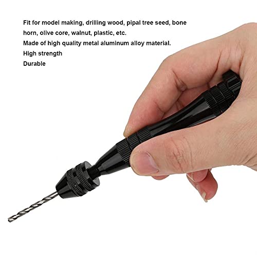 Black Aluminum Alloy Hand Twist Drill Bit Set - 10-Piece Woodworking Tool Kit for DIY Projects & Home Repairs | Perfect for Wood, Plastic & Soft Metal Drilling