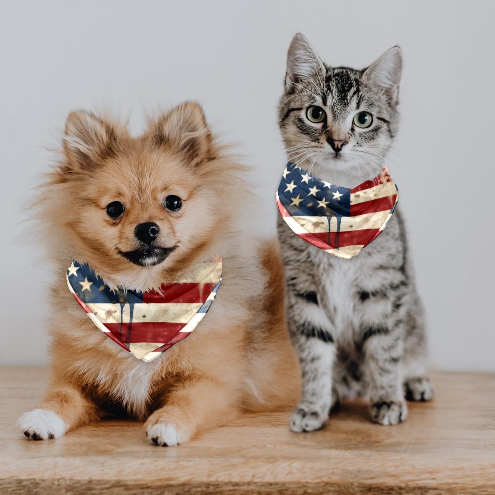 4th of July Dog Bandanas - 2-Piece Patriotic Pet Bandana Set for Independence Day, Dog Scarf & Pet Accessories for Dog Lovers | Perfect for Festive Celebrations, Pet Parades & Holiday Photo Shoots