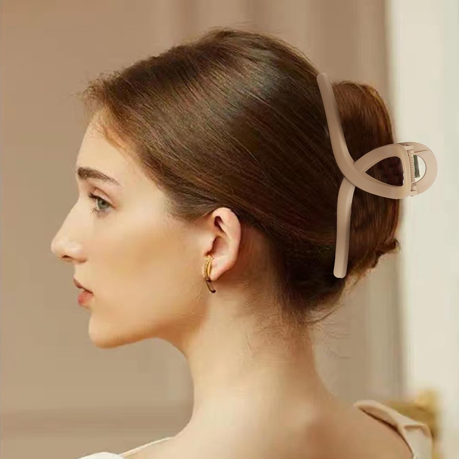 6 Pcs Large Pearl Hair Claw Clips for Women - Strong Hold Jaw Clips for Thick & Long Hair - Elegant White Barrettes & Hair Accessories for Girls (Perfect for Weddings, Parties & Everyday Styling)