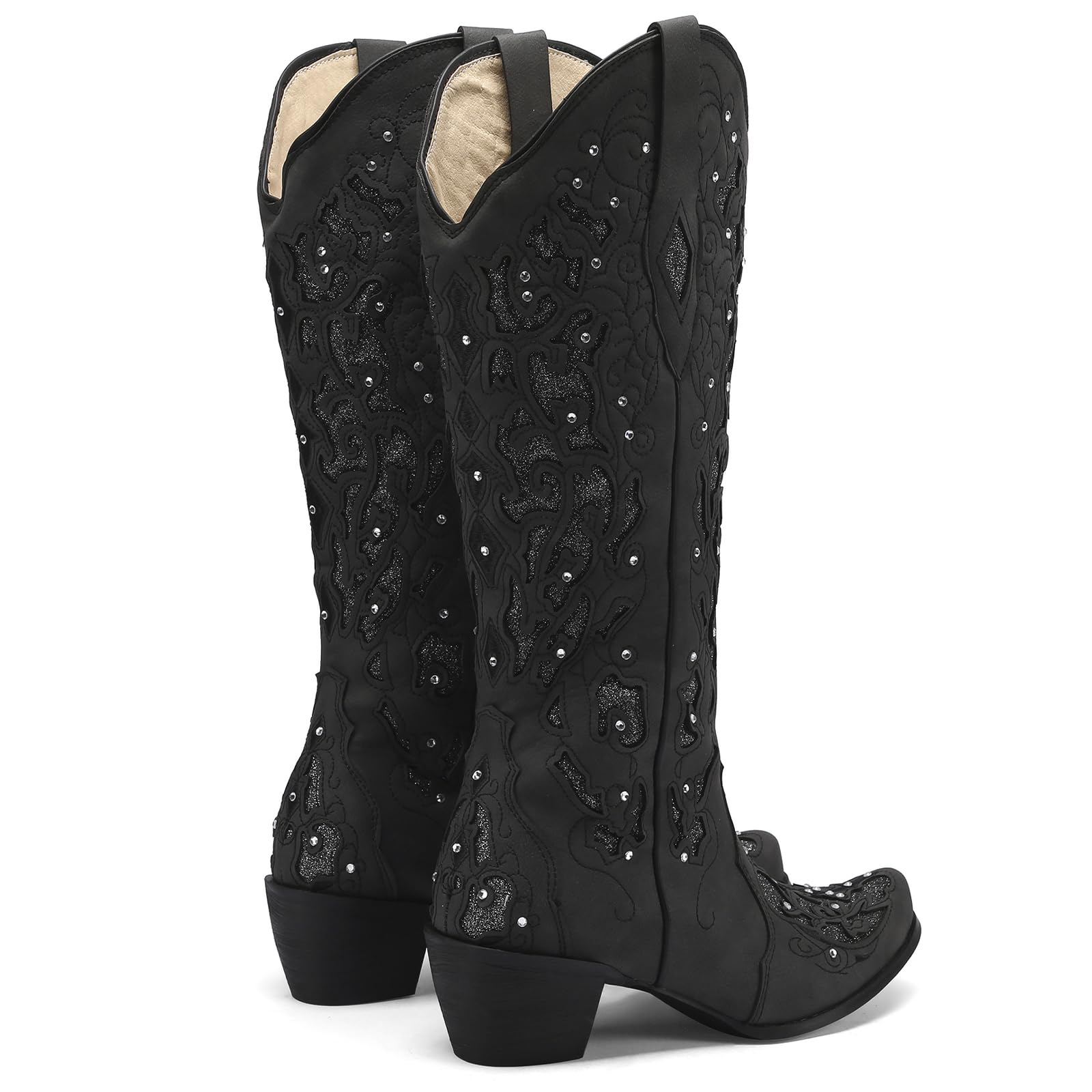 Stylish Women's Rhinestone Cowboy Boots - Embroidered Western Ankle Boots for Country Dancing, Rodeo & Fashion Outfits