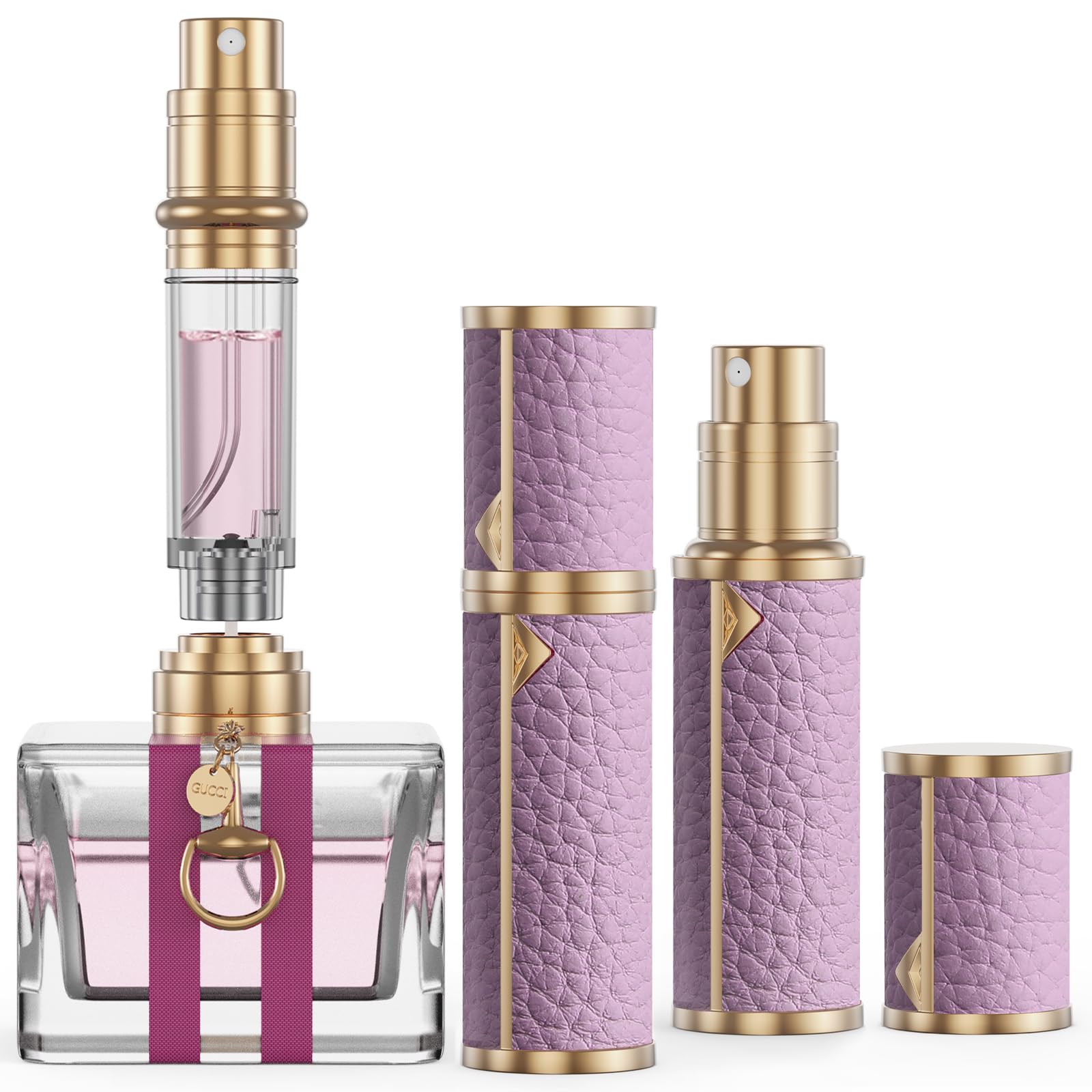 Refillable Travel Perfume Bottle - 5ml Leak-Proof Portable Atomizer Sprayer for Women & Men | Luxury Pocket Perfume Dispenser Pump | Perfect for Airplane Carry-On, Gym Bag & Everyday Use