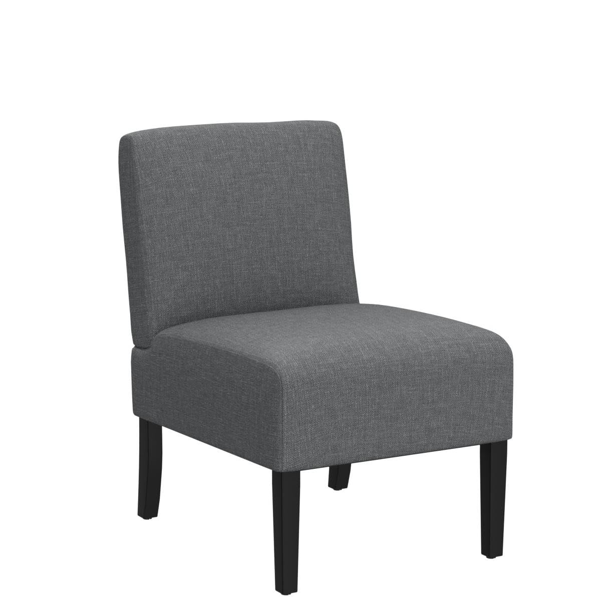 Premium Massage Dining Chairs - Set of 2 Modern Armless Accent Chairs with Solid Wood Legs, Grey Fabric Upholstery for Living Room, Dining Room & Home Office - Ergonomic Comfort for Relaxation & Entertainment Spaces
